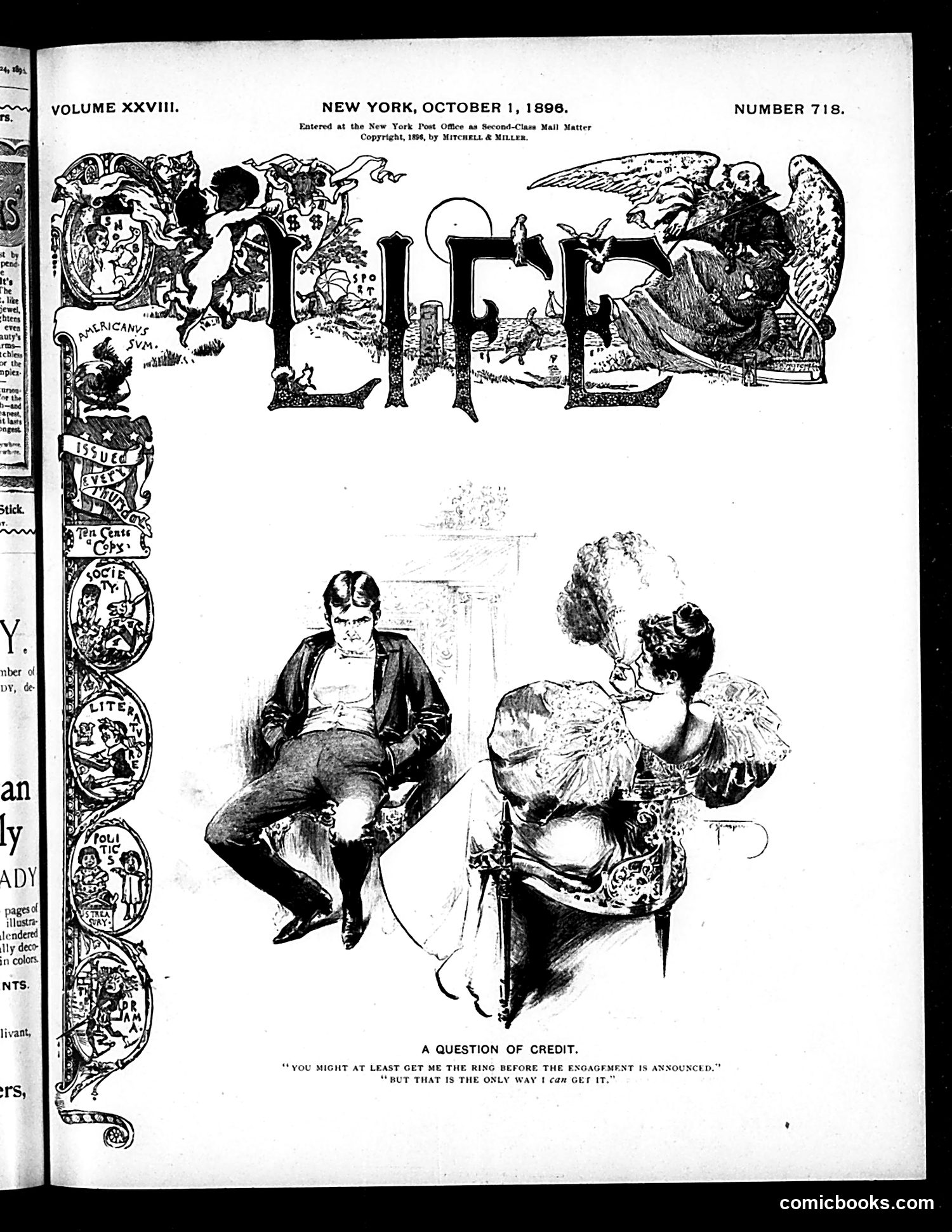Life — October 1, 1896 — page 1: Life, 1896-10-01