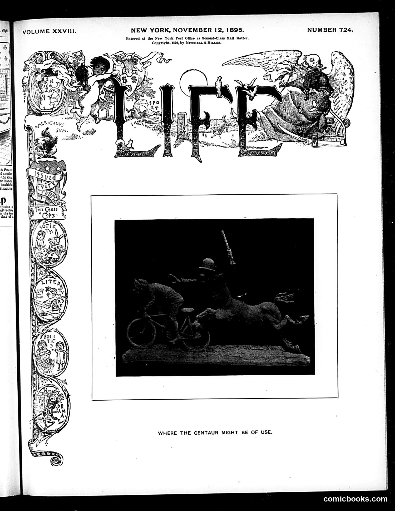 Life — November 12, 1896 — page 1: Life, 1896-11-12
