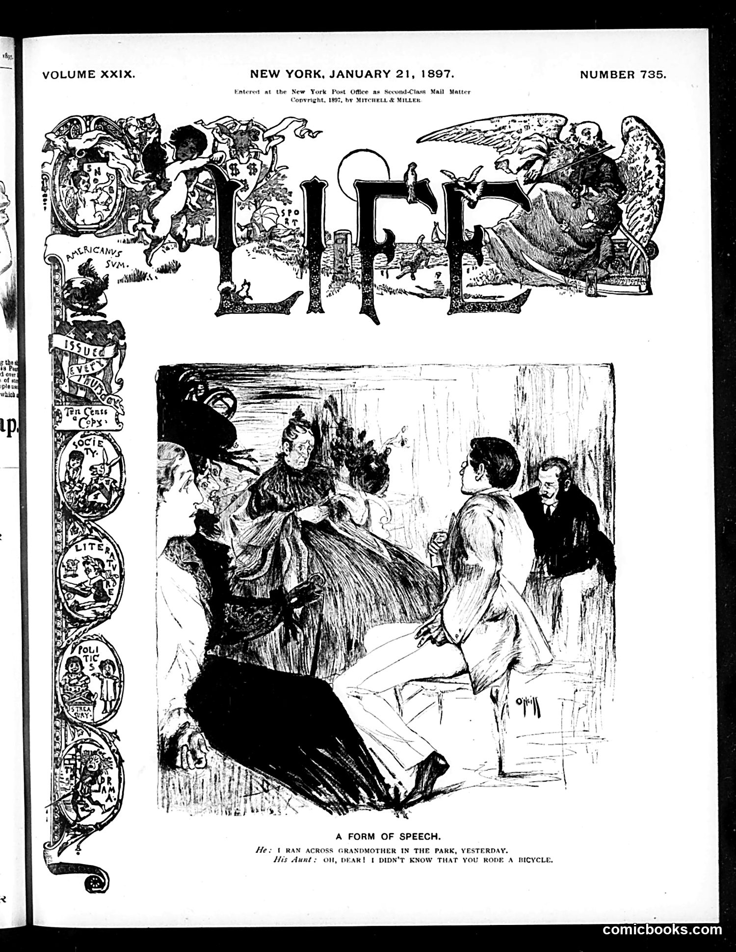 Life — January 21, 1897 — page 1: Life, 1897-01-21