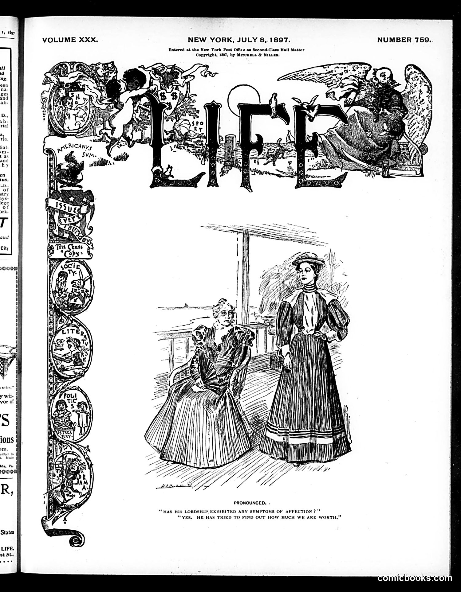 Life — July 8, 1897 — page 1: Life, 1897-07-08
