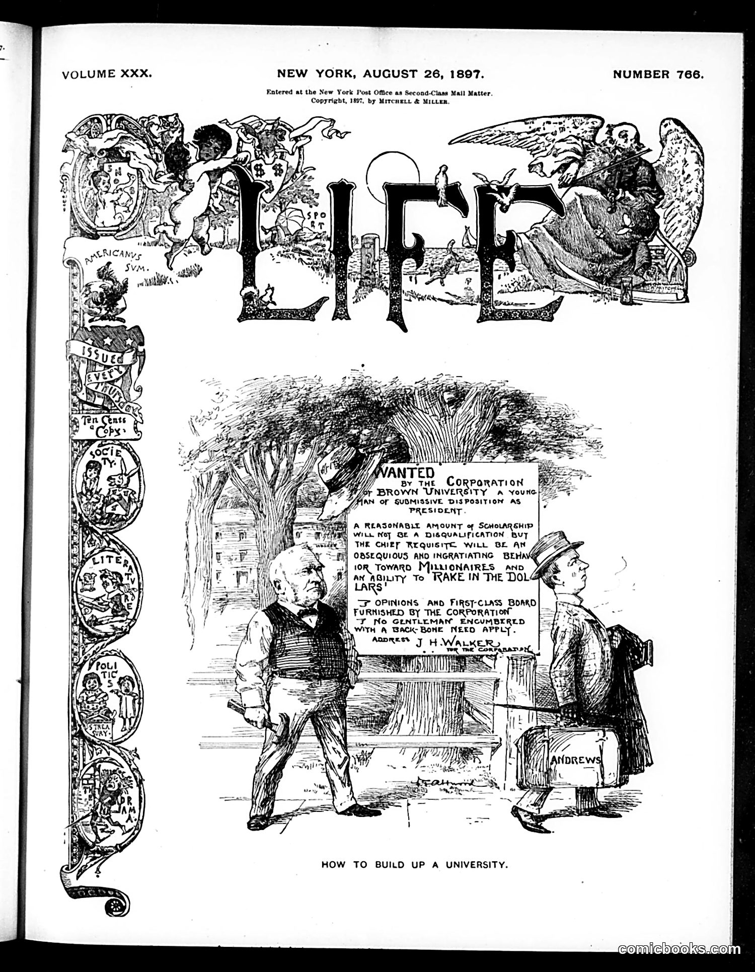 Life — August 26, 1897 — page 1: Life, 1897-08-26
