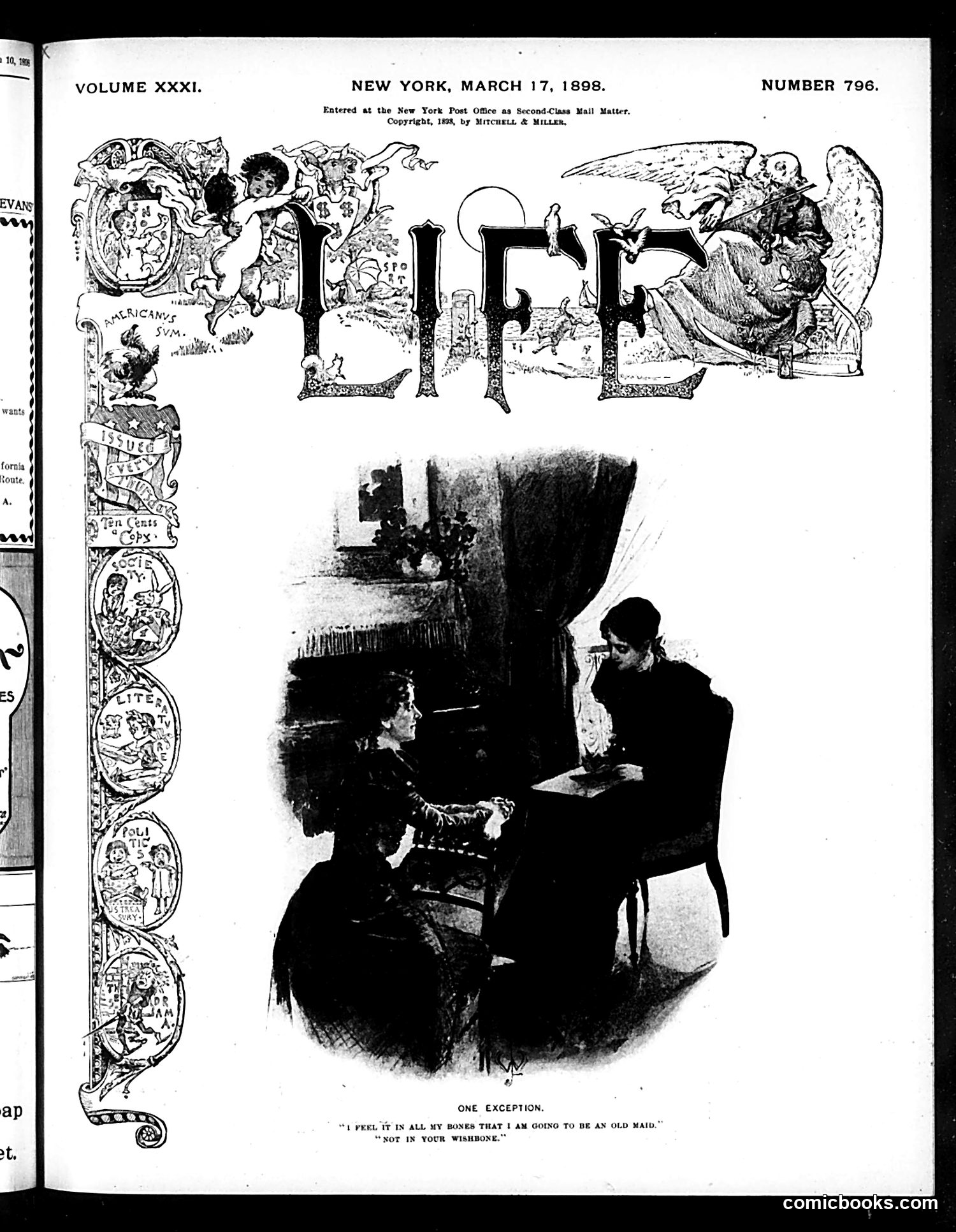 Life — March 17, 1898 — page 1: Life, 1898-03-17