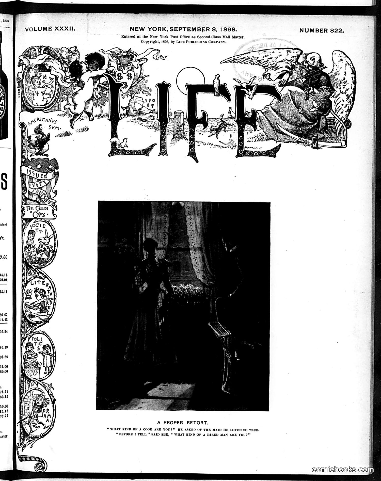 Life — September 8, 1898 — page 1: Life, 1898-09-08
