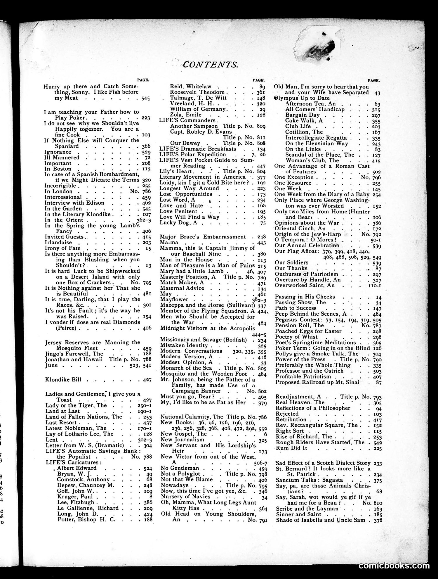 Life — 1898 — page 1: Life, 1898