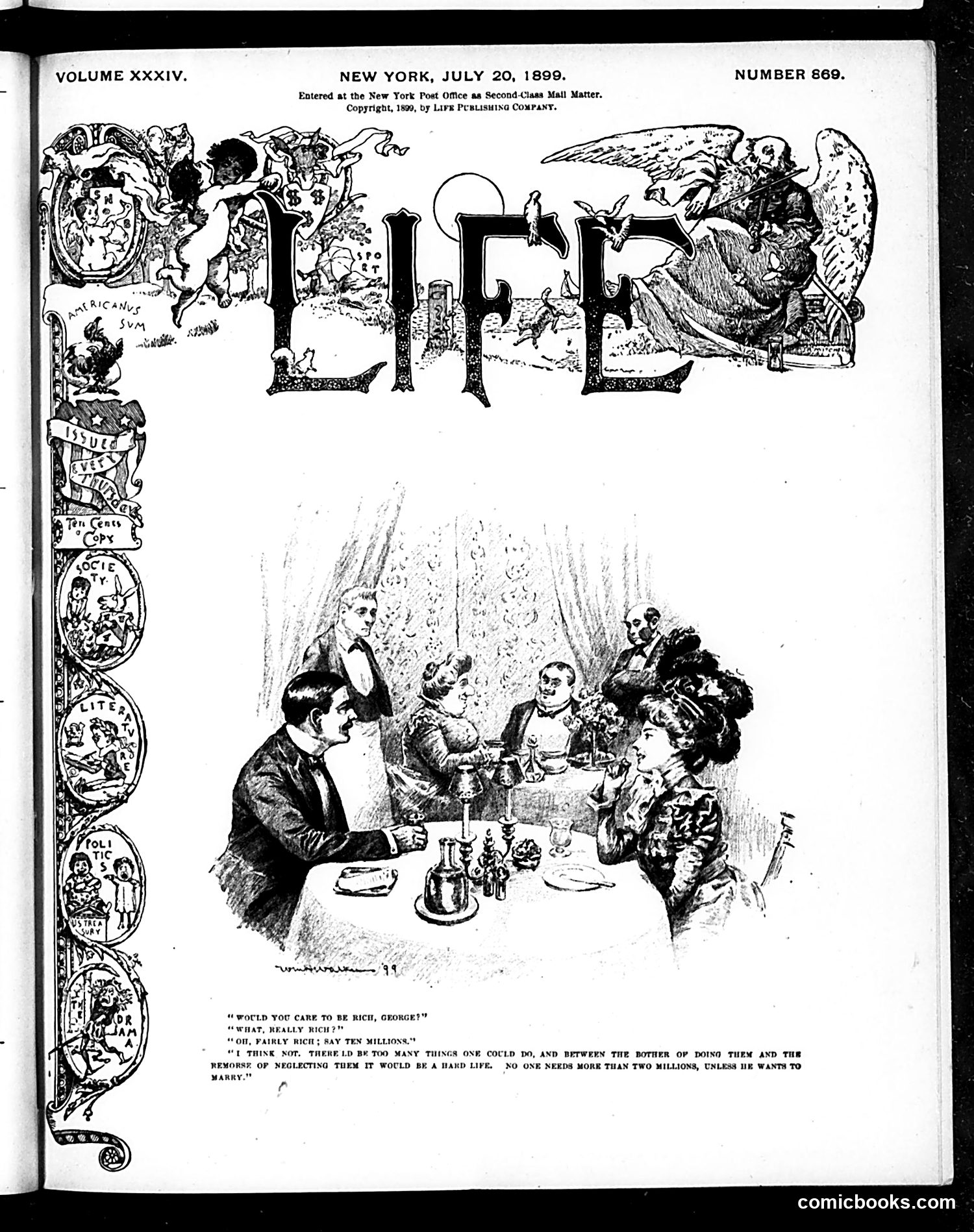 Life — July 20, 1899 — page 1: Life, 1899-07-20