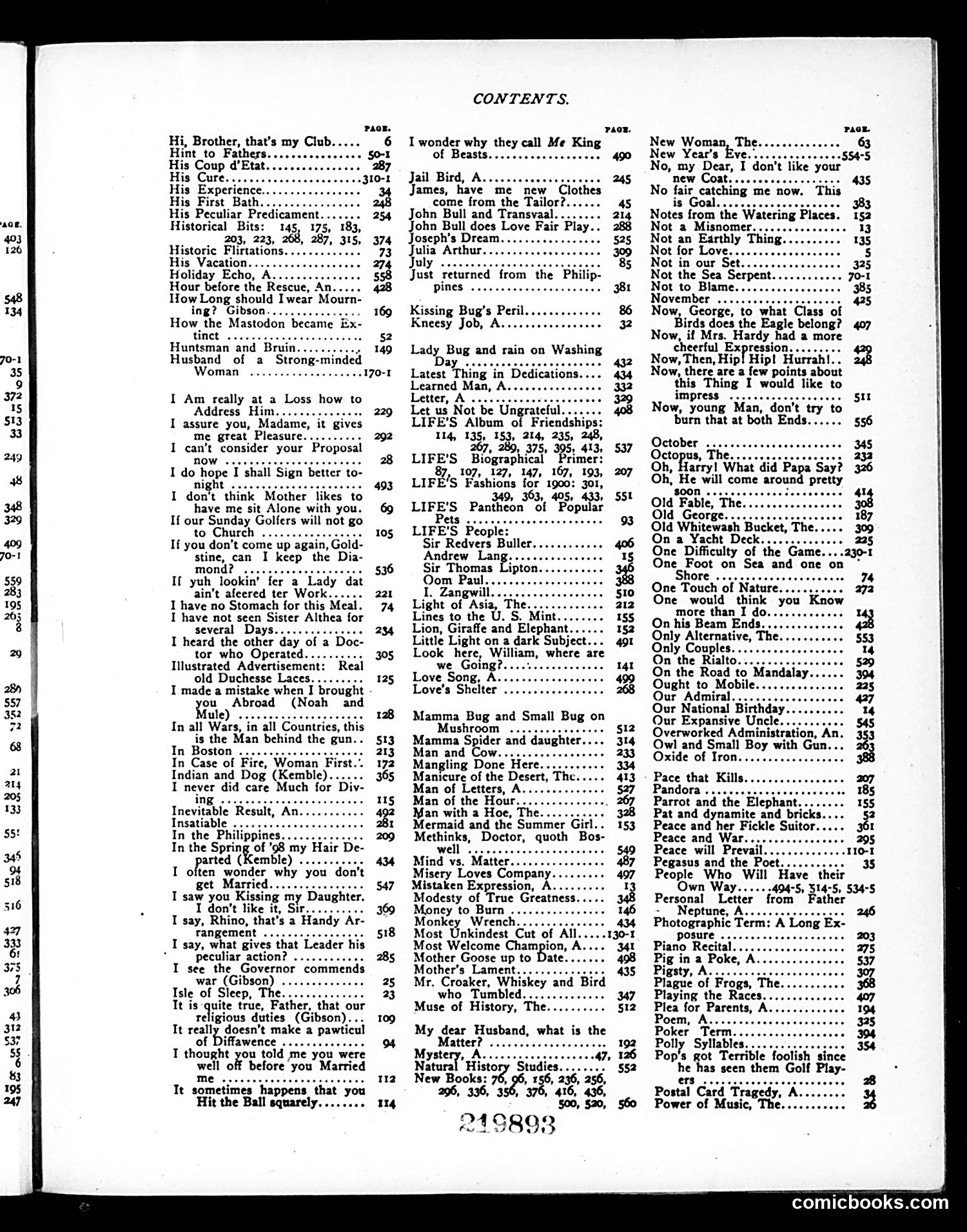 Life — 1899 — page 1: Life, 1899