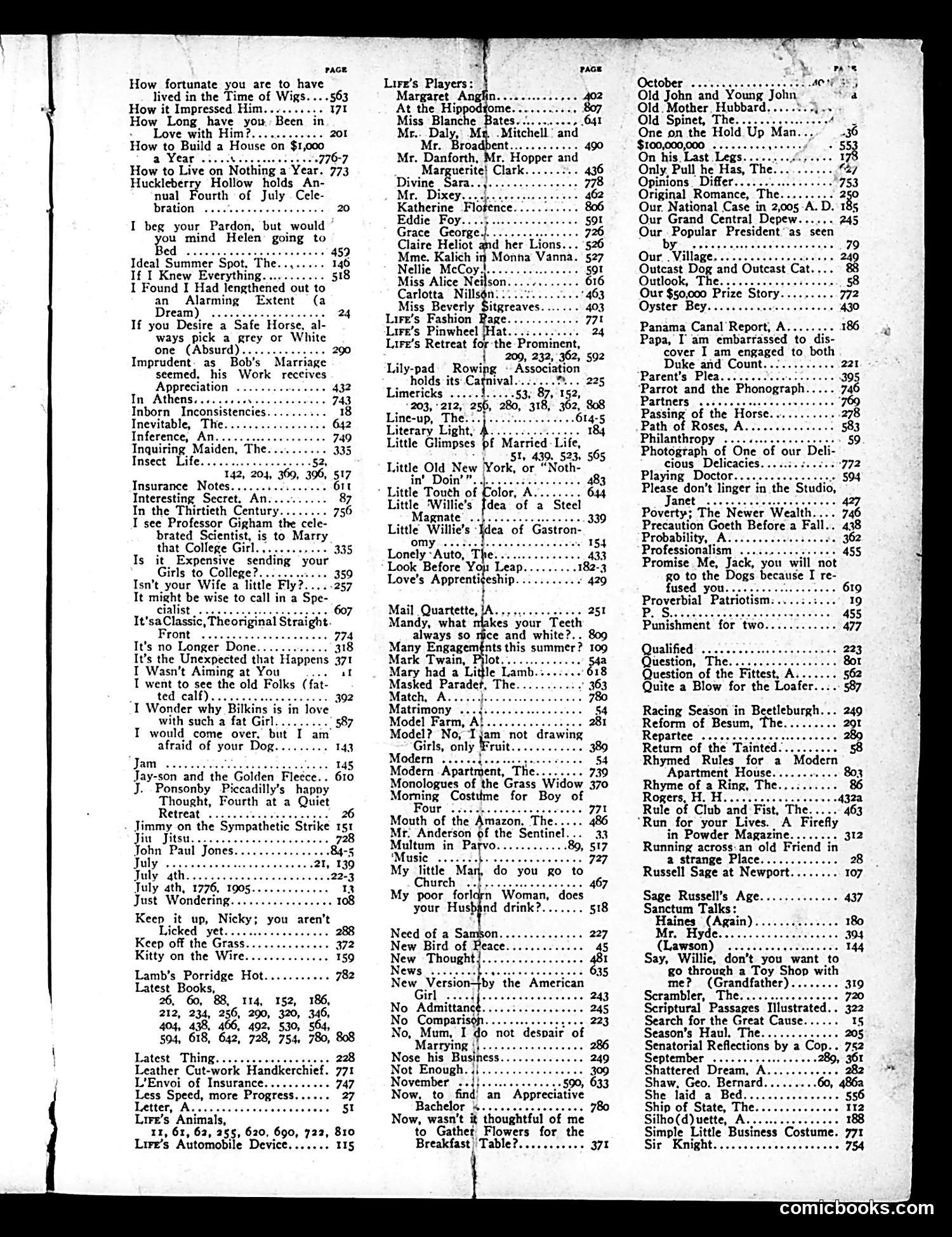 Life — 1905 — page 1: Life, 1905