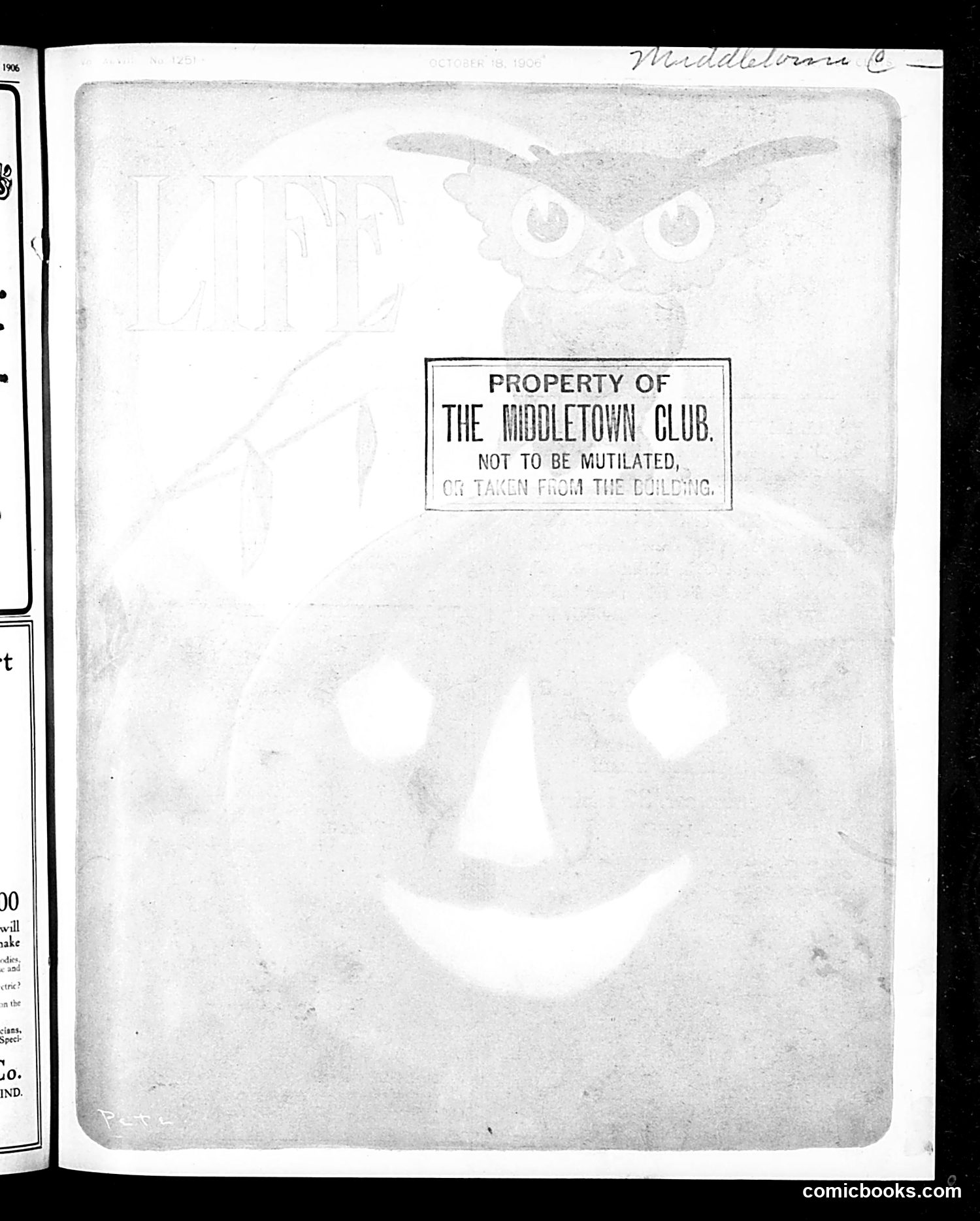 Life — October 18, 1906 — page 1: Life, 1906-10-18
