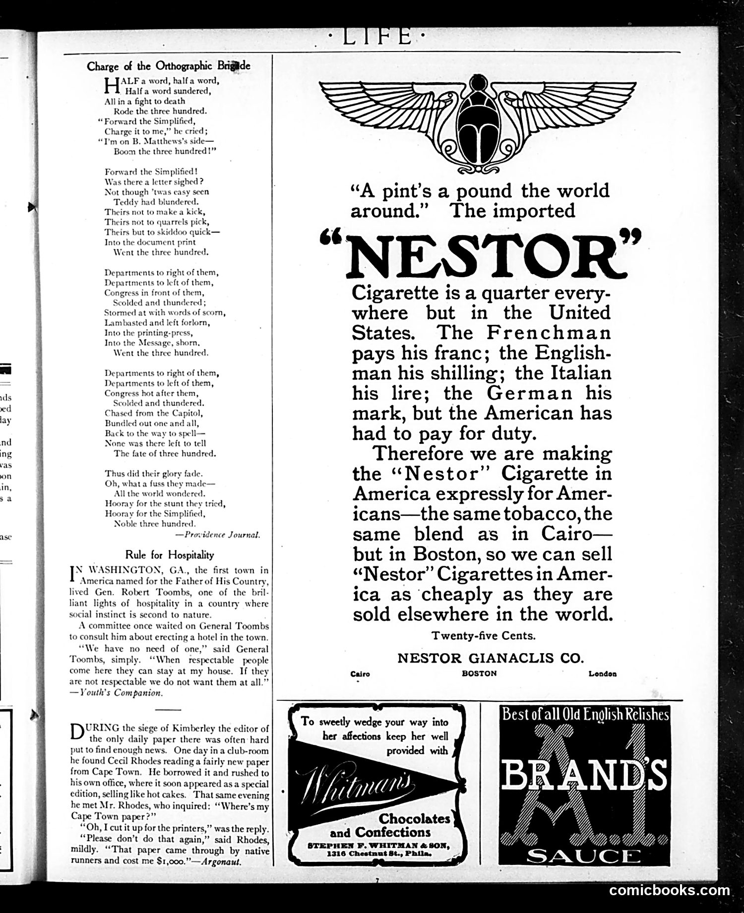 Life — January 3, 1907 — page 7: Life, 1907-01-03