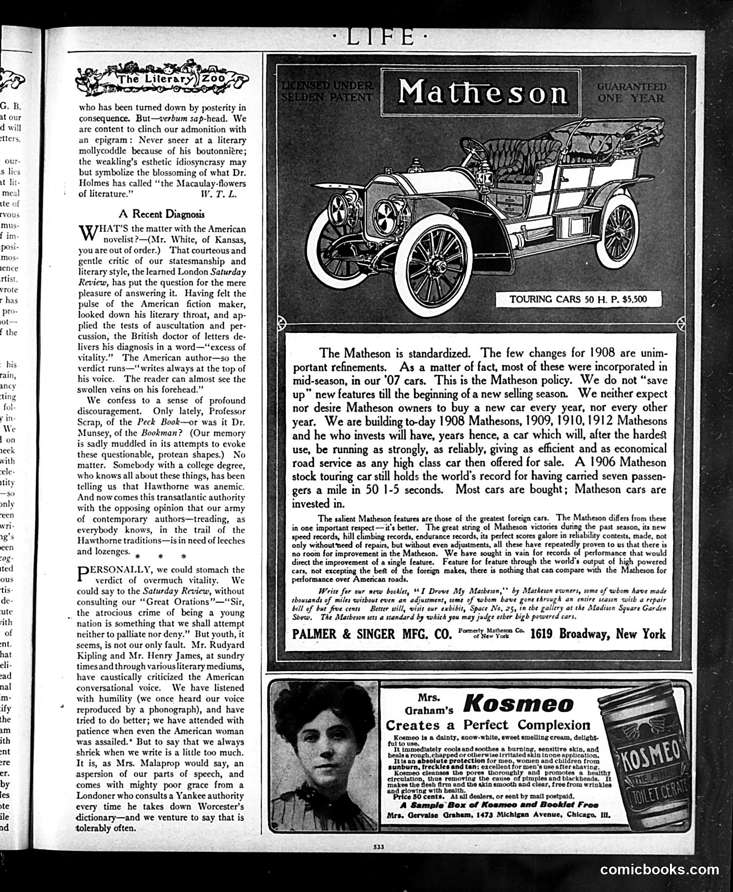 Life — November 7, 1907 — page 9: Life, 1907-11-07