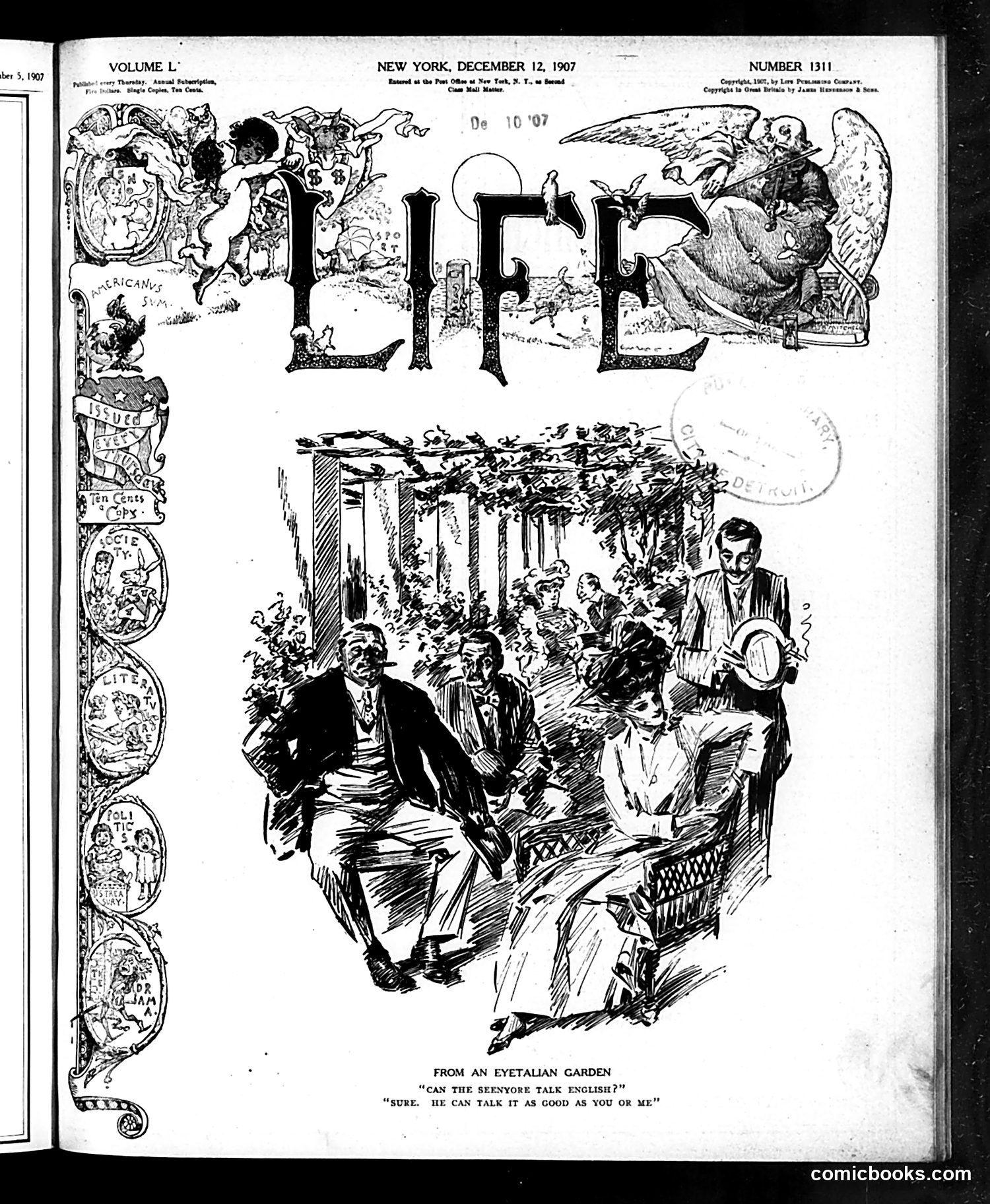 Life — December 12, 1907 — page 1: Life, 1907-12-12