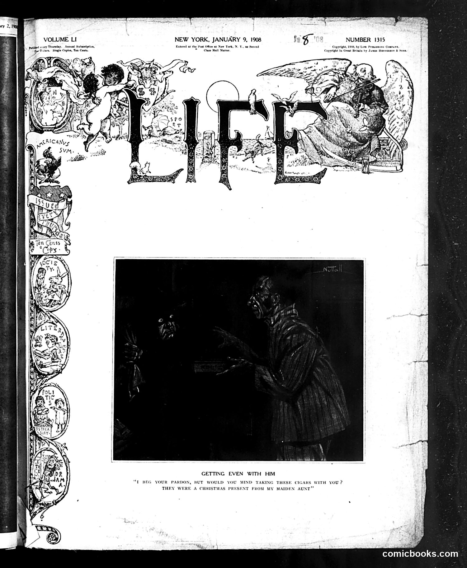Life — January 9, 1908 — page 1: Life, 1908-01-09