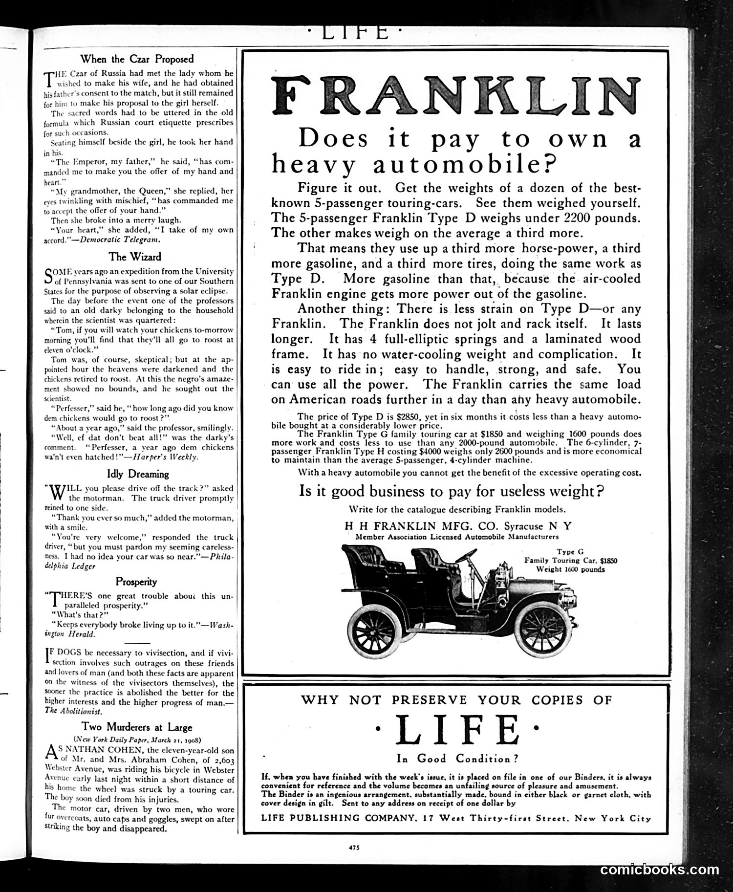 Life — May 7, 1908 — page 11: Life, 1908-05-07