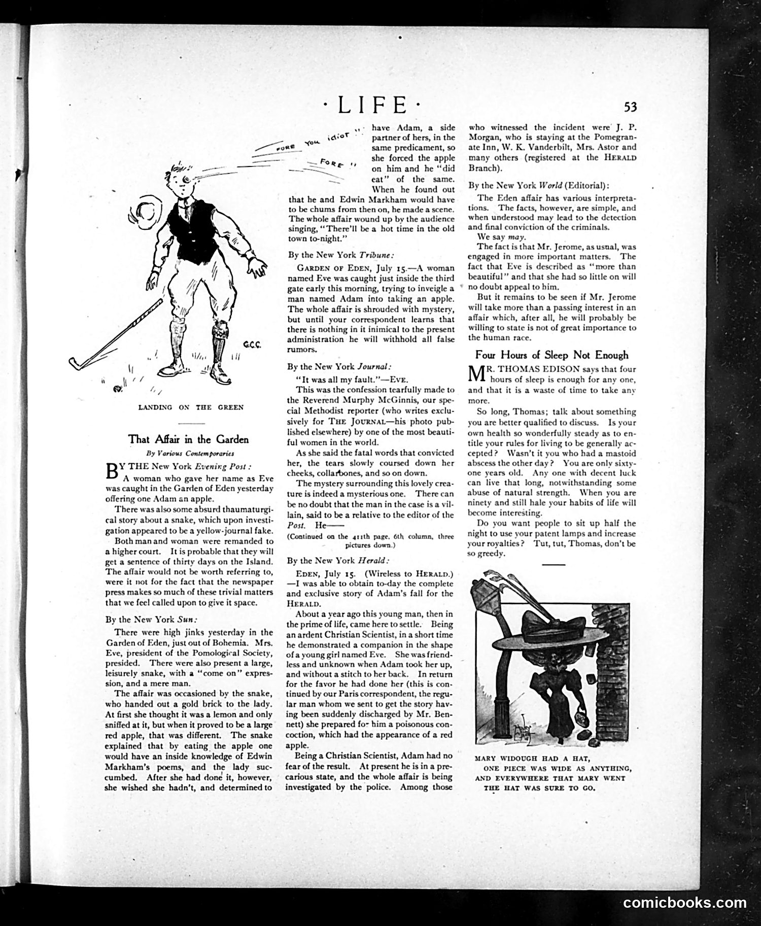 Life — July 9, 1908 — page 13: Life, 1908-07-09