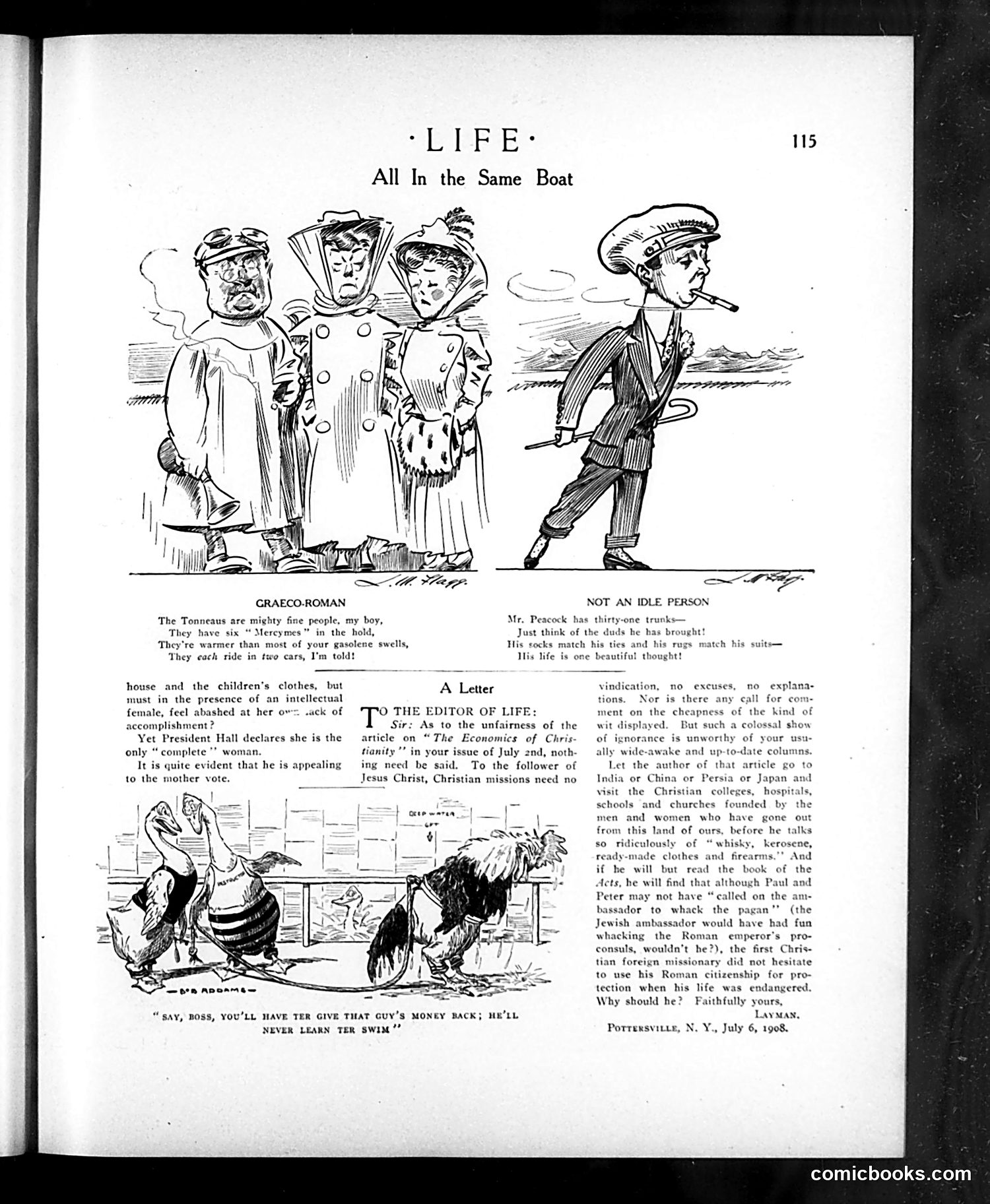 Life — July 30, 1908 — page 9: Life, 1908-07-30