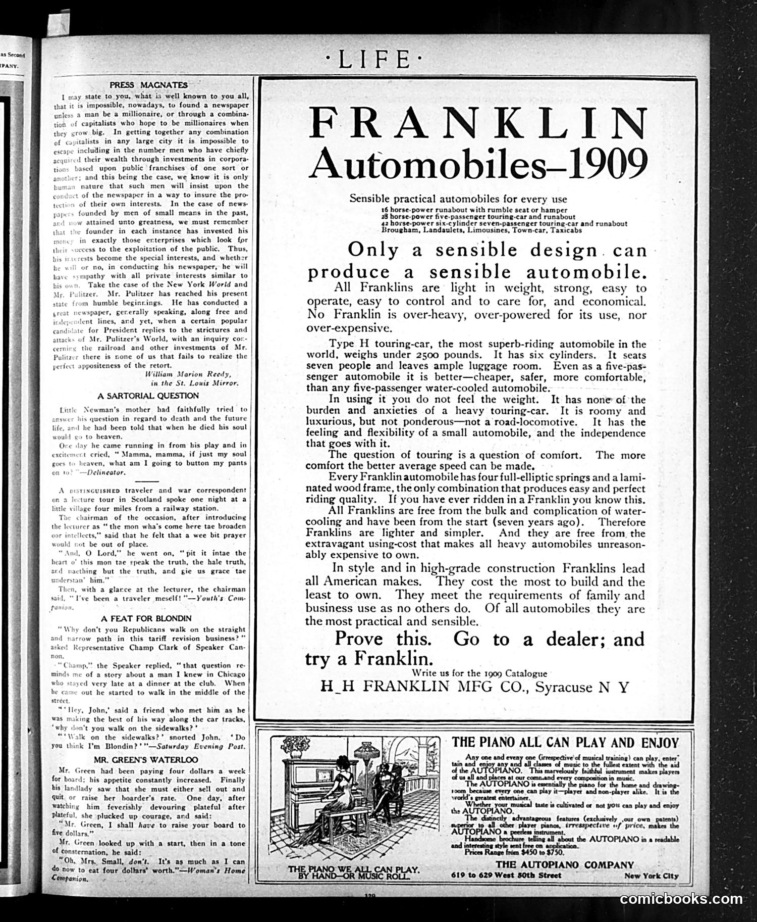 Life — August 6, 1908 — page 3: Life, 1908-08-06