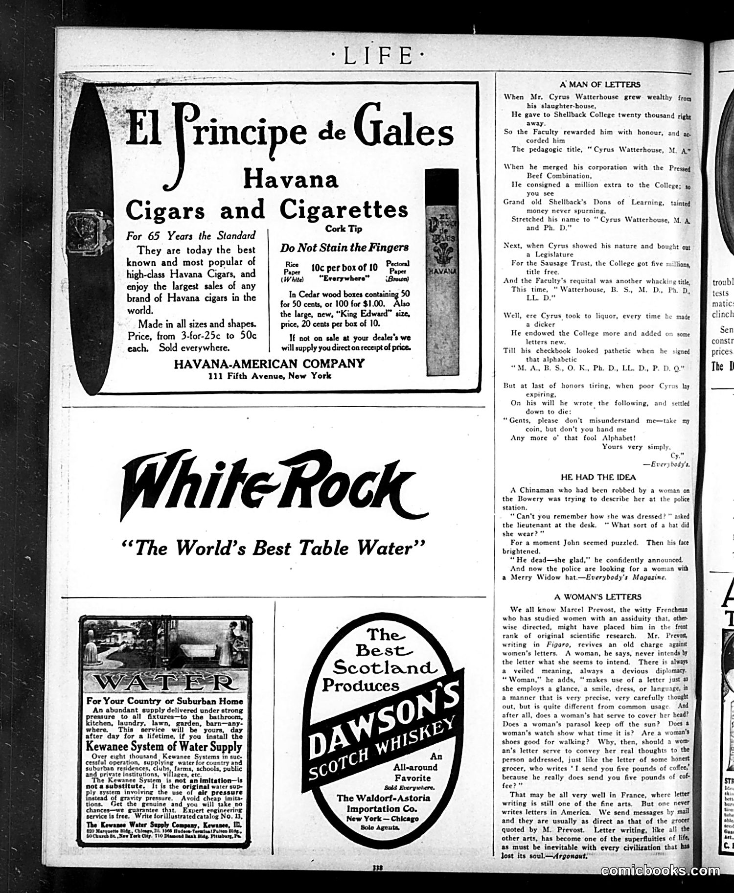 Life — October 1, 1908 — page 8: Life, 1908-10-01