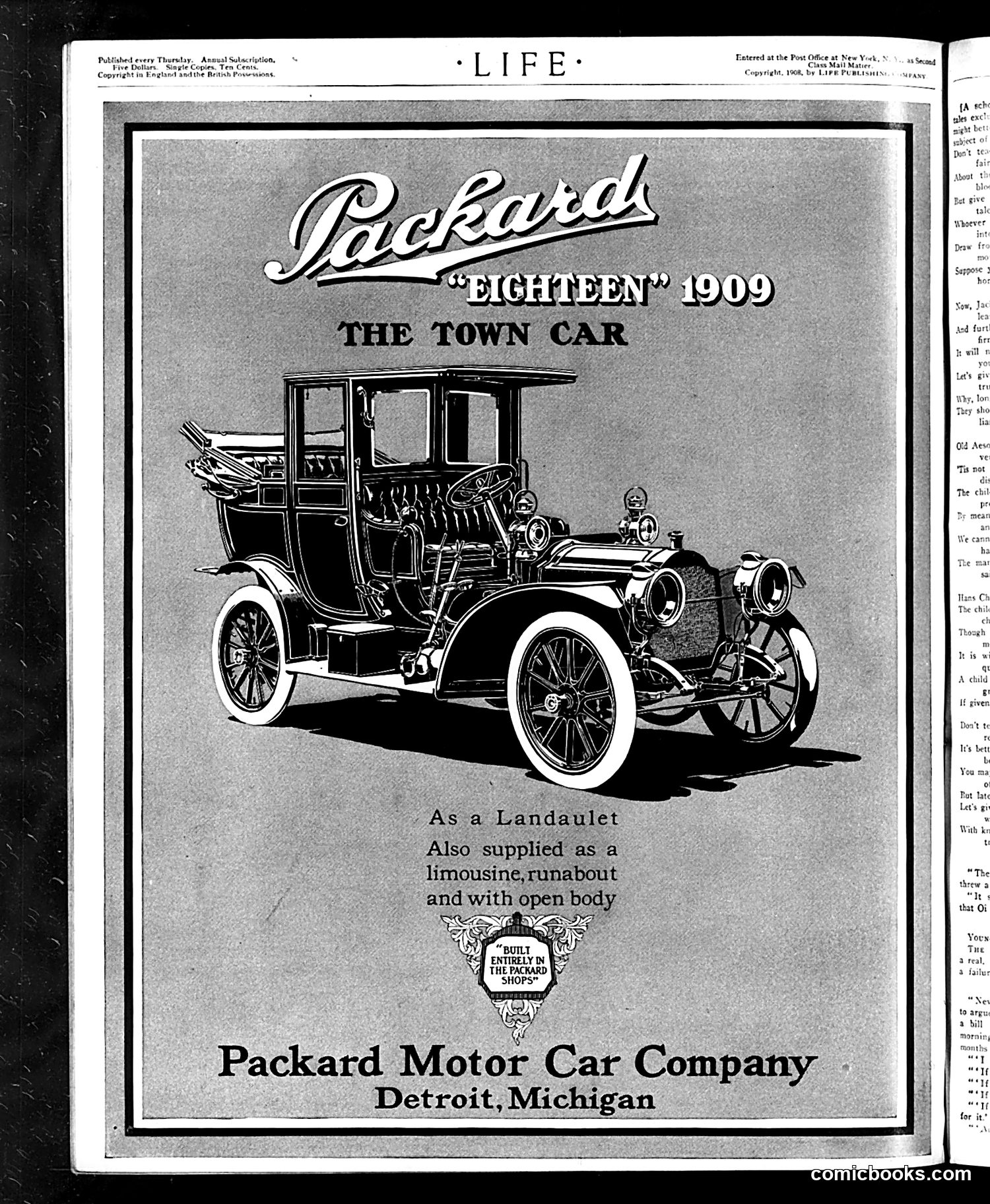 Life — October 8, 1908 — page 2: Life, 1908-10-08