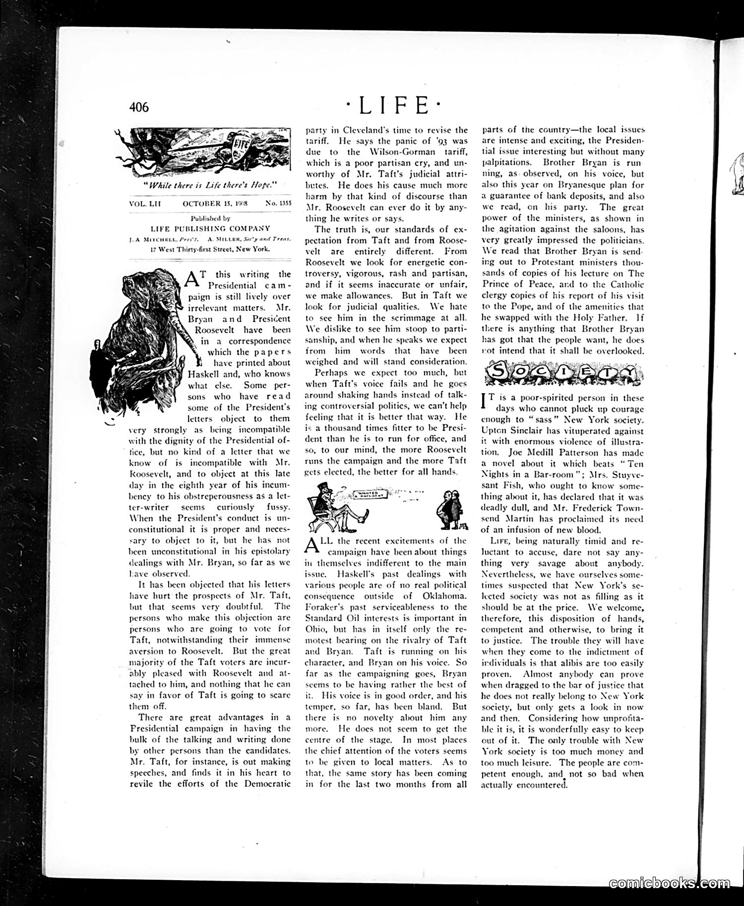 Life — October 15, 1908 — page 8: Life, 1908-10-15