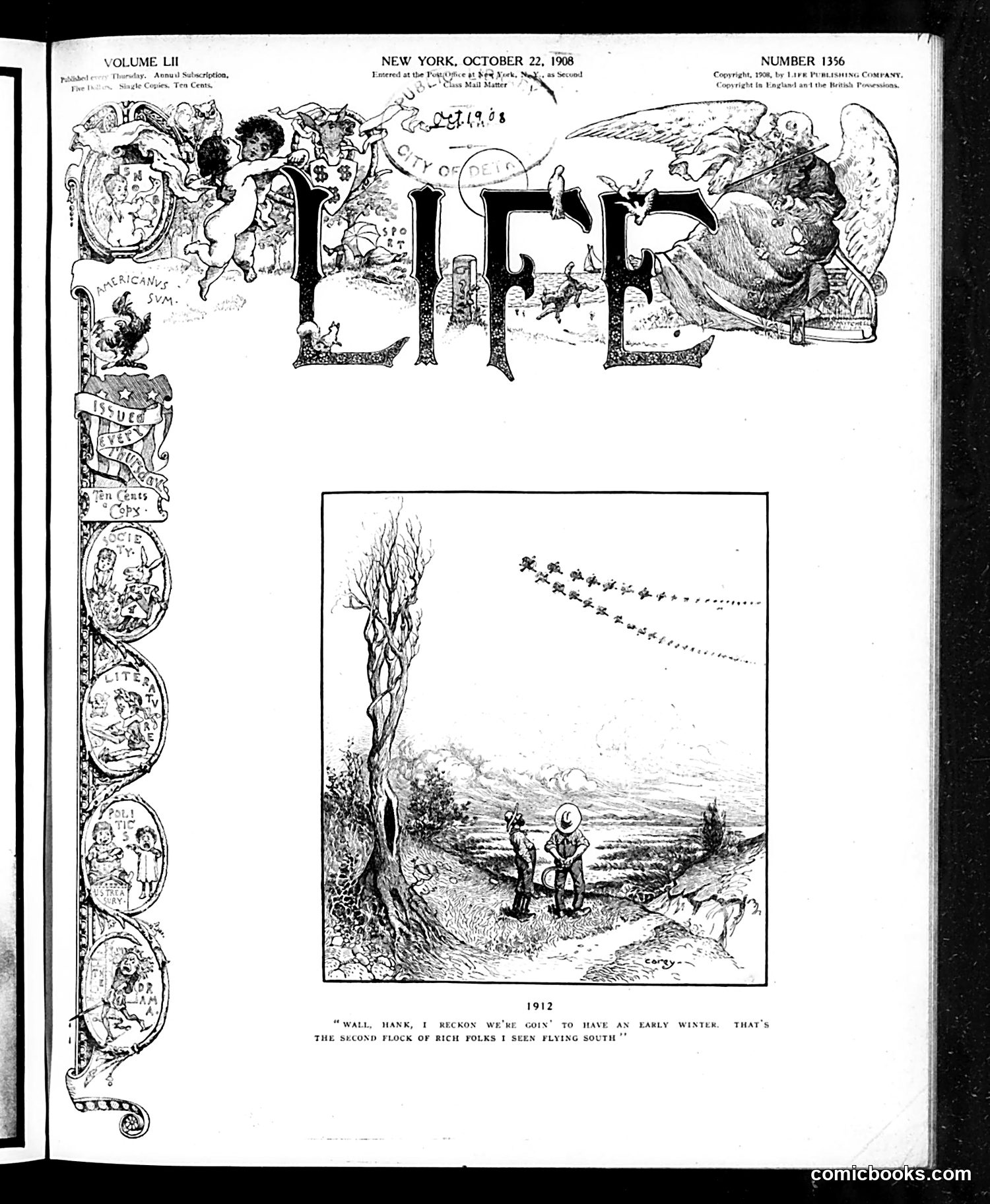 Life — October 22, 1908 — page 1: Life, 1908-10-22