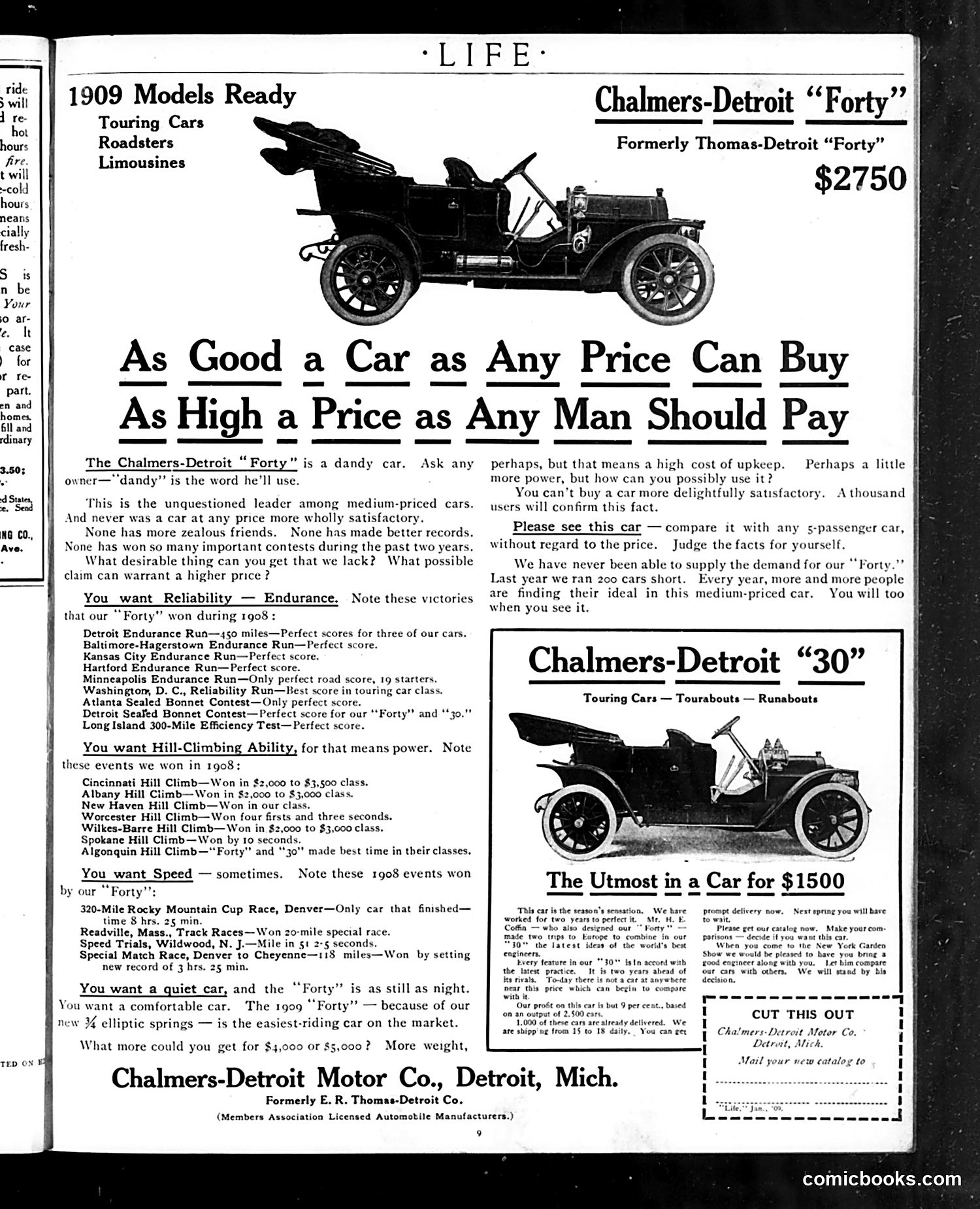 Life — January 7, 1909 — page 9: Life, 1909-01-07
