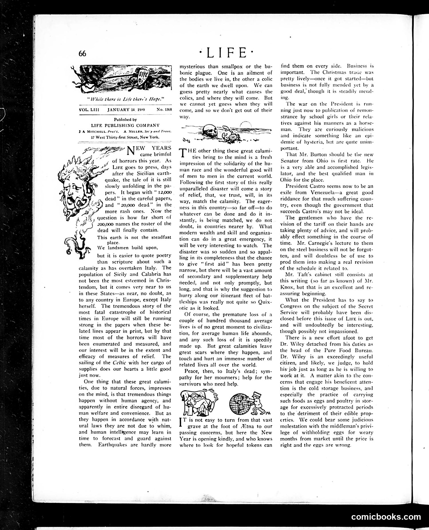 Life — January 14, 1909 — page 6: Life, 1909-01-14