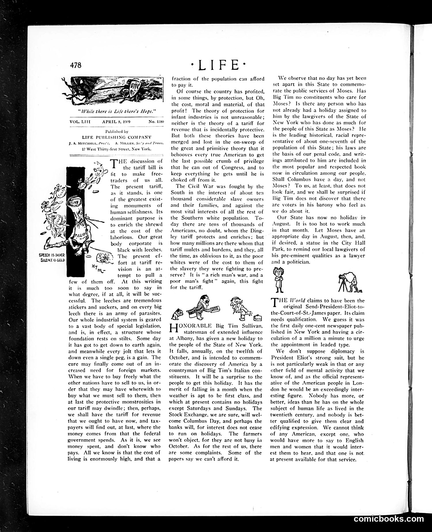 Life — April 8, 1909 — page 6: Life, 1909-04-08