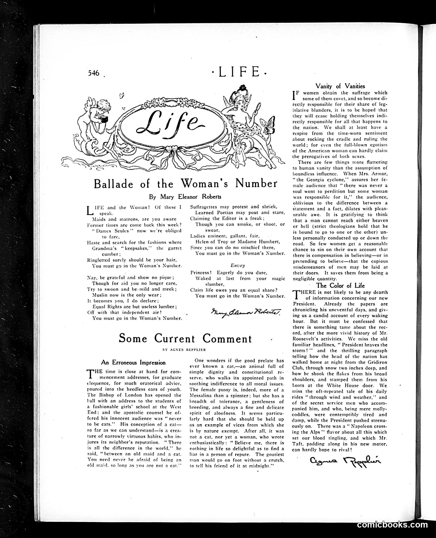 Life — April 22, 1909 — page 6: Life, 1909-04-22