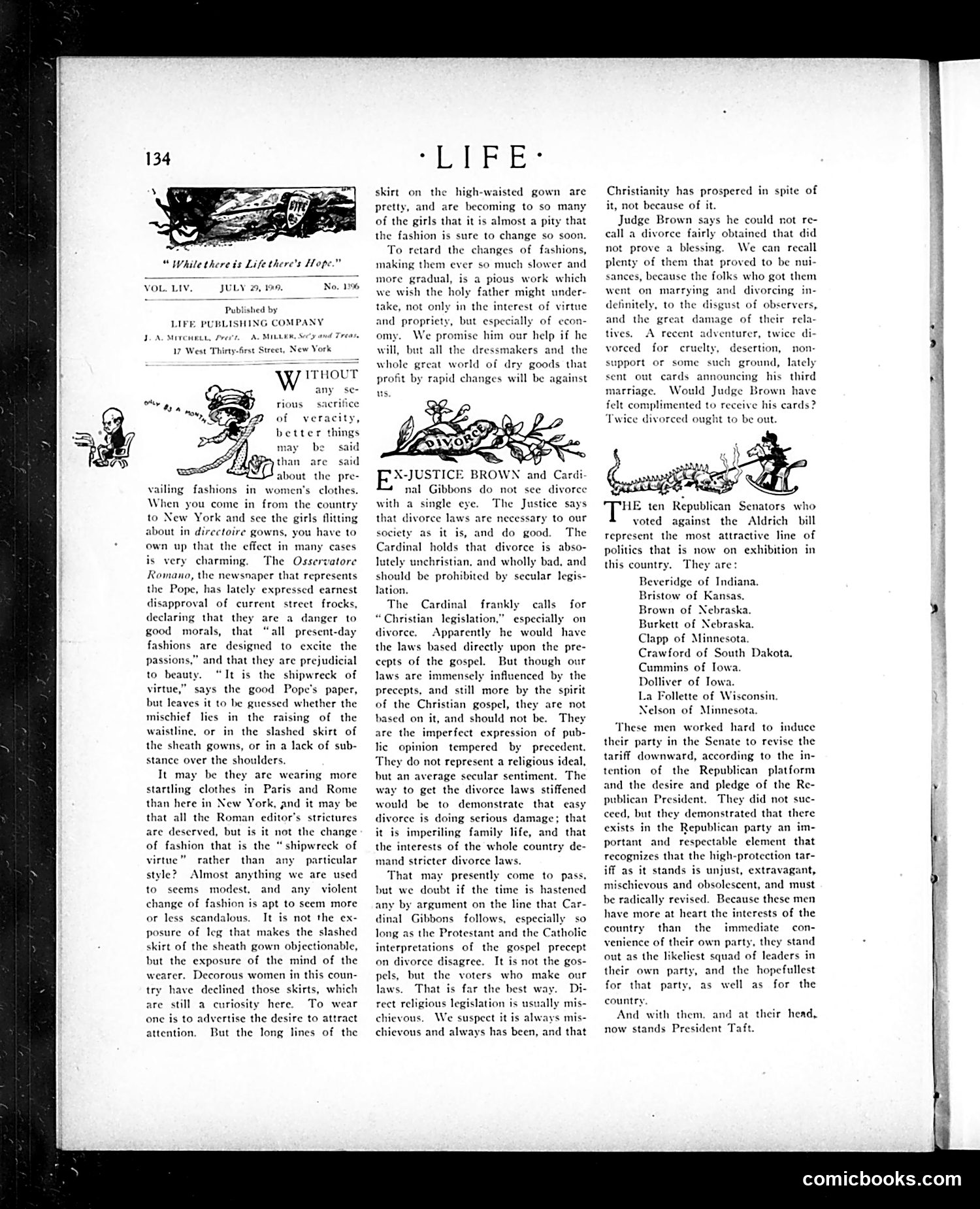 Life — July 29, 1909 — page 6: Life, 1909-07-29