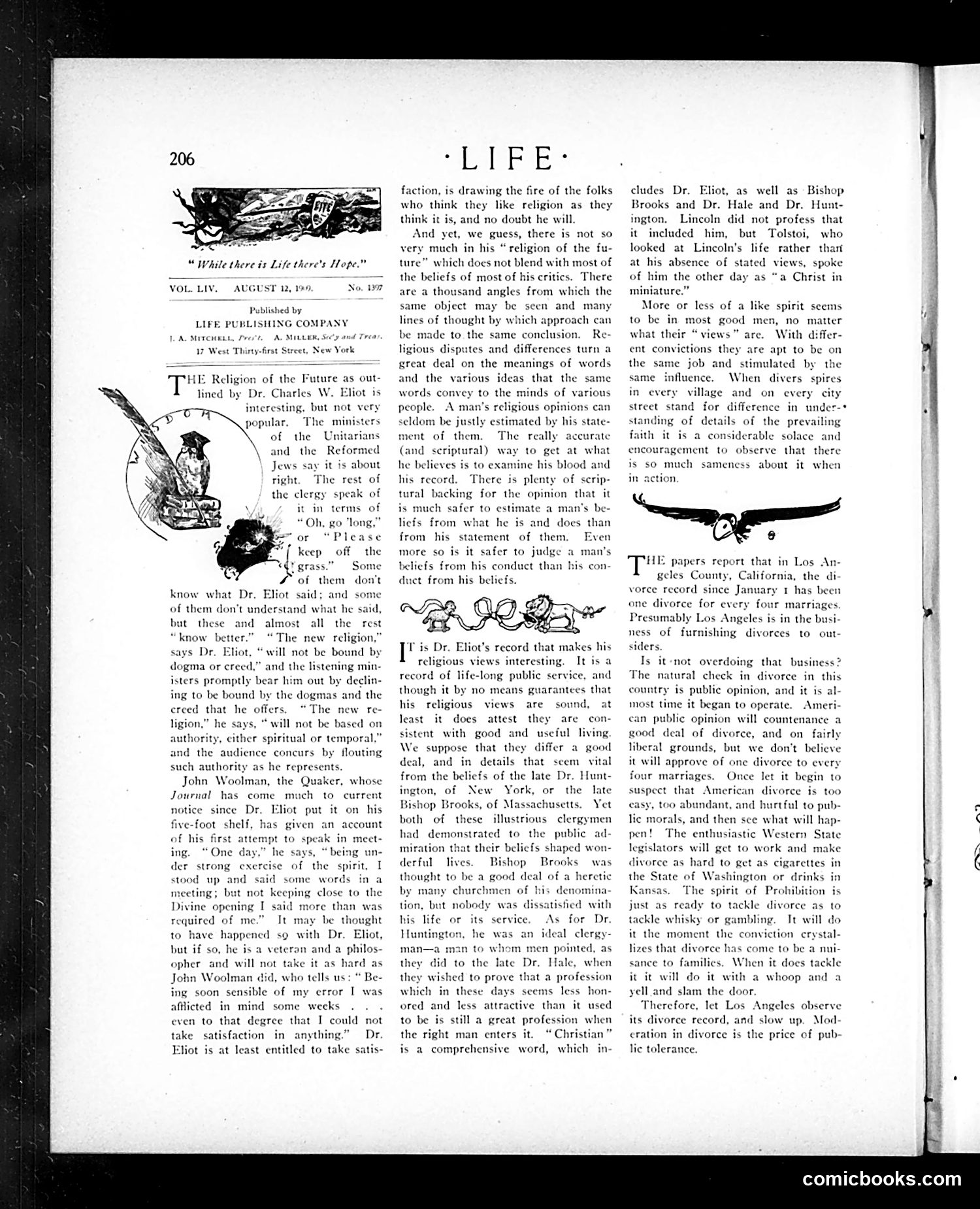 Life — August 12, 1909 — page 6: Life, 1909-08-12