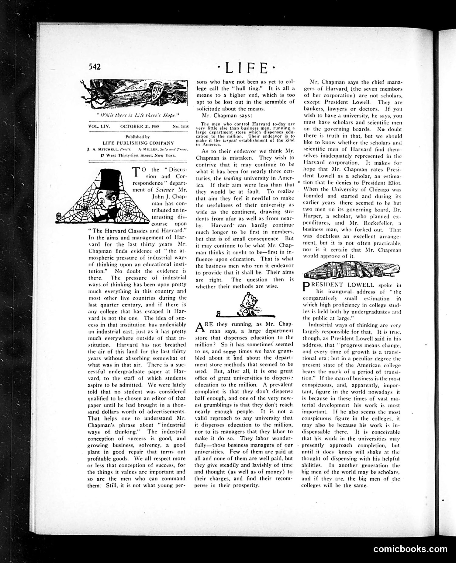 Life — October 21, 1909 — page 6: Life, 1909-10-21