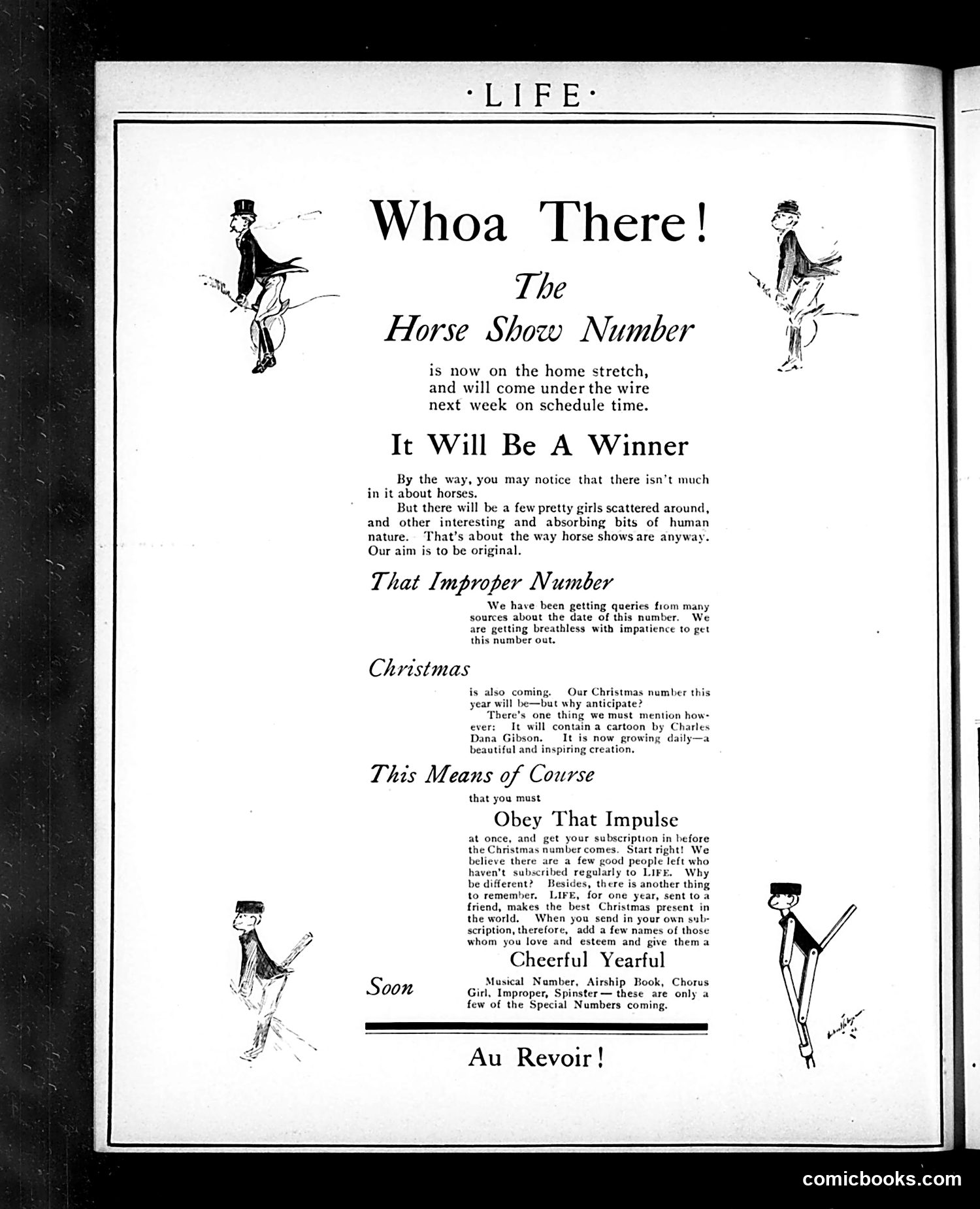 Life — November 4, 1909 — page 8: Life, 1909-11-04