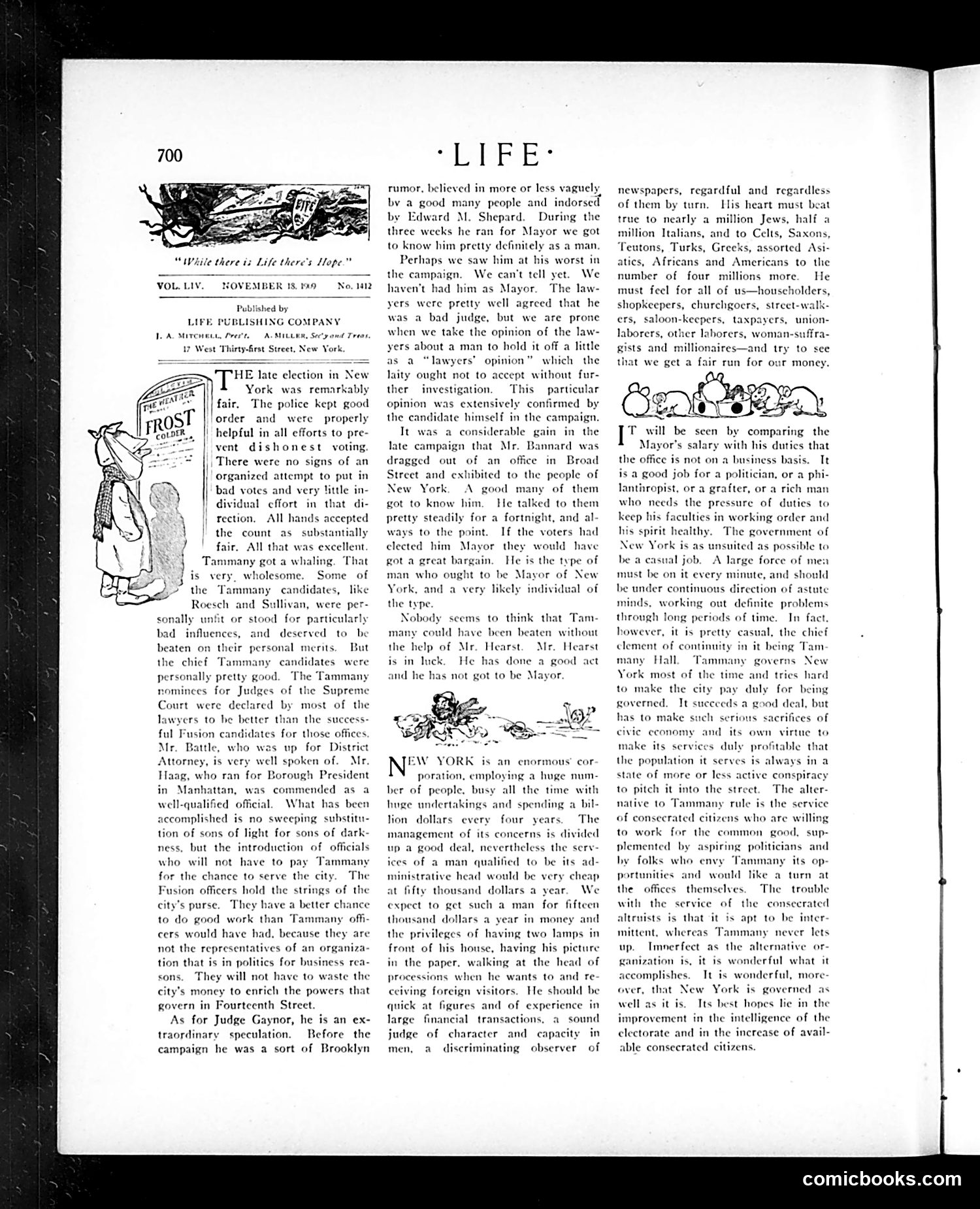 Life — November 18, 1909 — page 8: Life, 1909-11-18