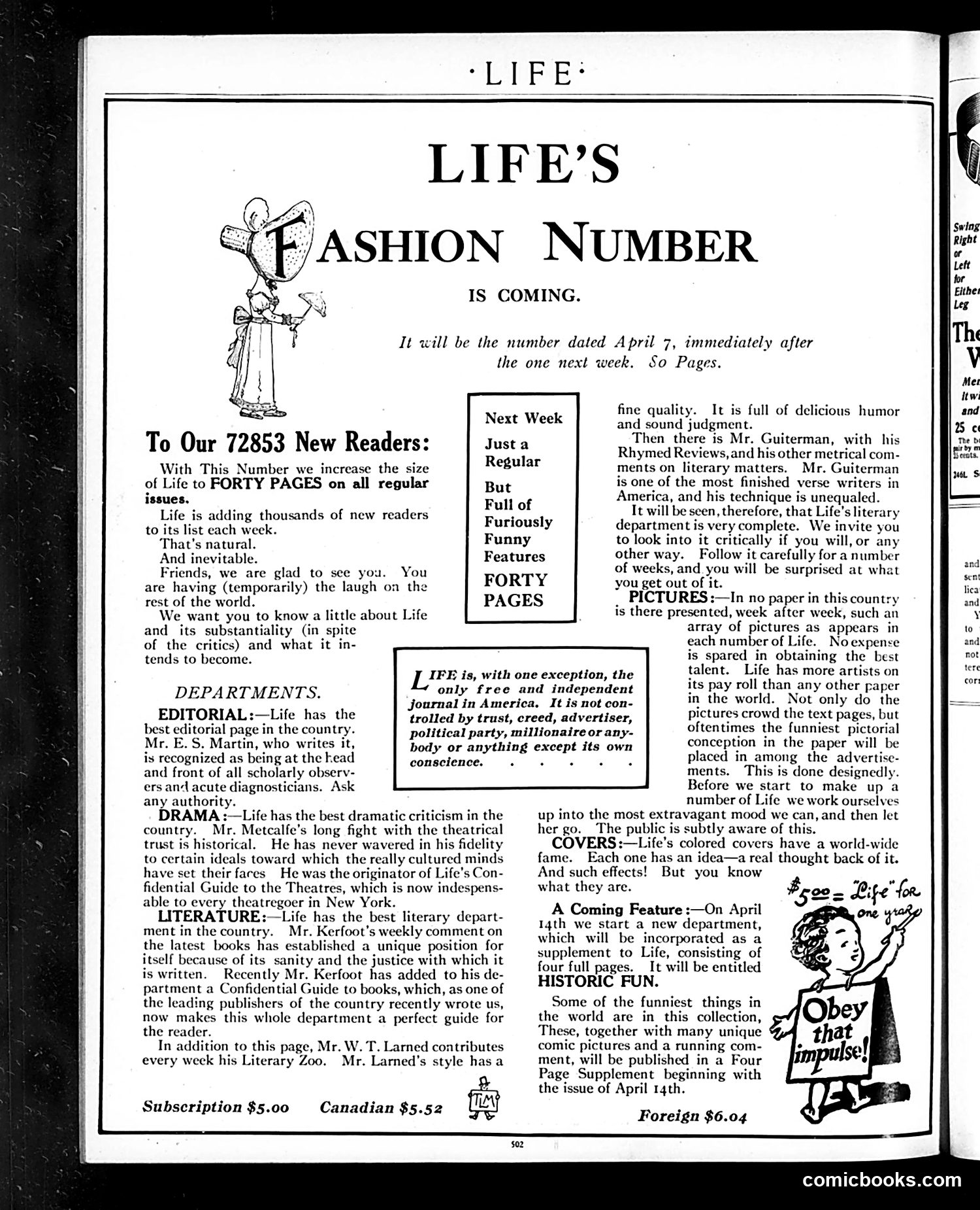 Life — March 24, 1910 — page 6: Life, 1910-03-24