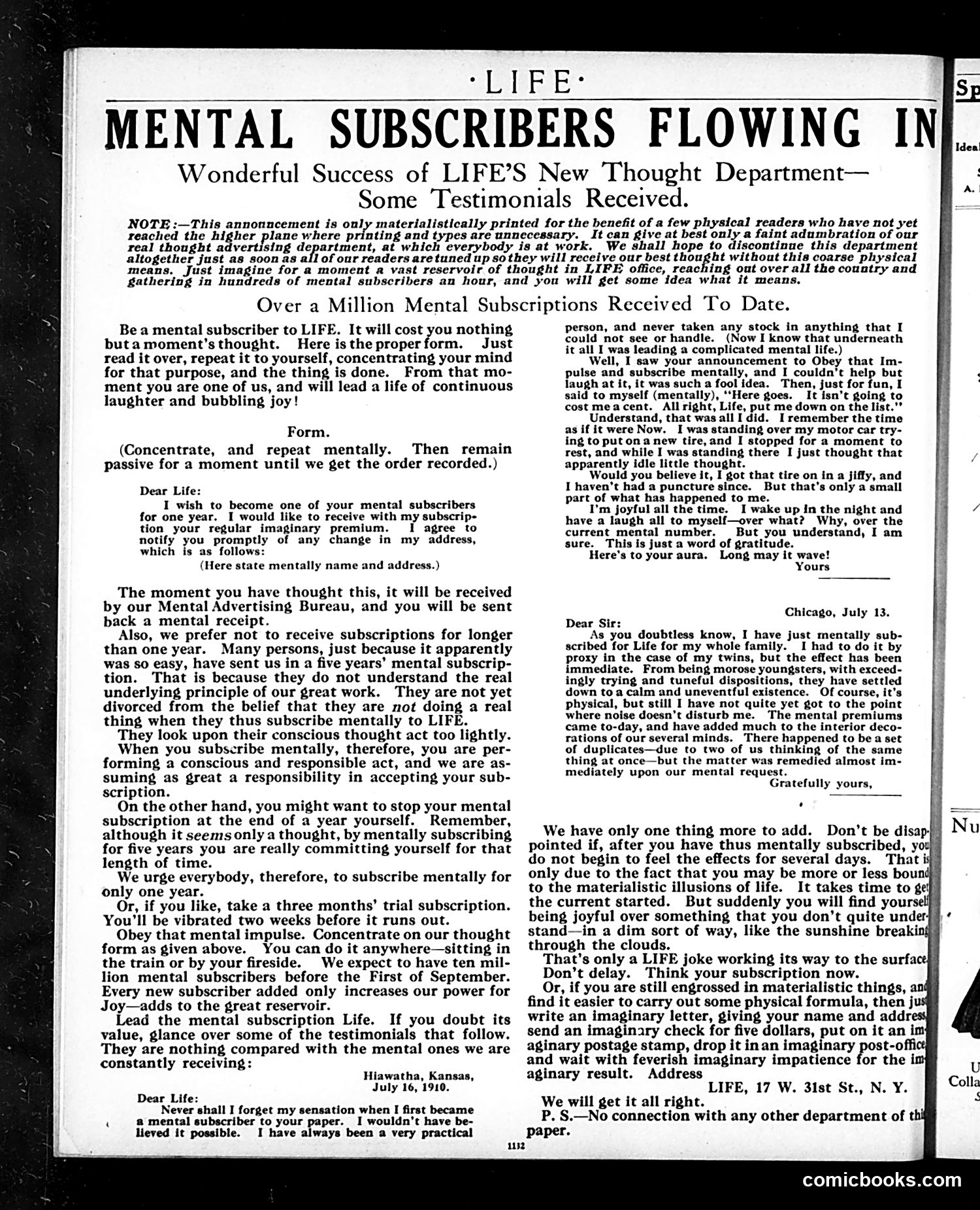 Life — June 23, 1910 — page 4: Life, 1910-06-23