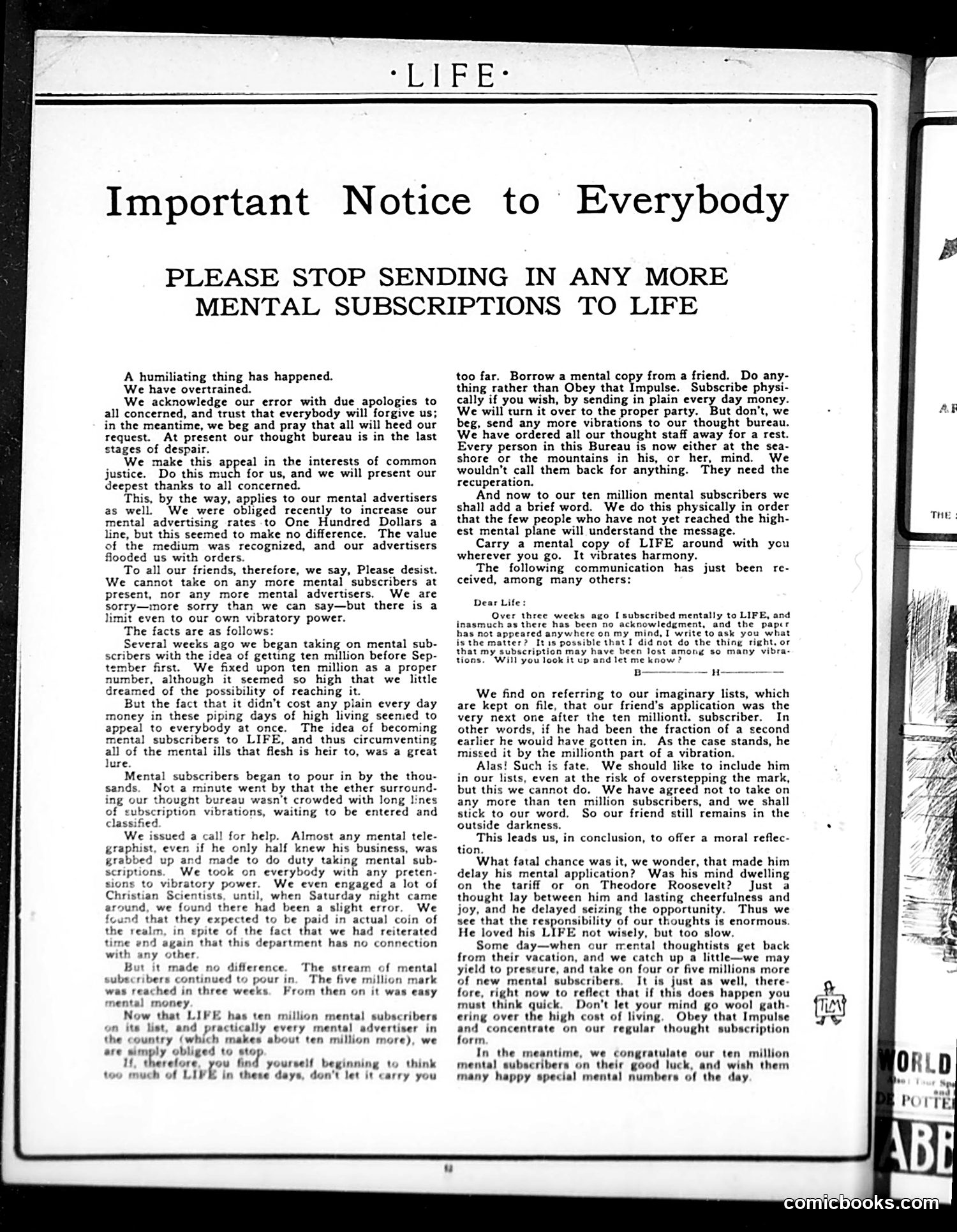 Life — July 14, 1910 — page 4: Life, 1910-07-14