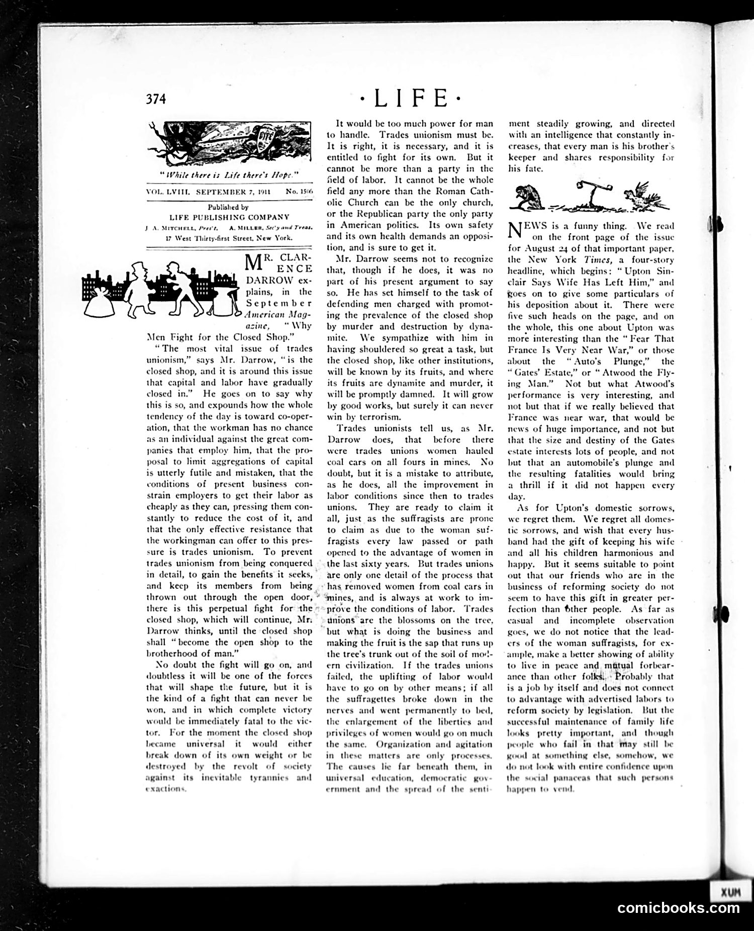 Life — September 7, 1911 — page 8: Life, 1911-09-07