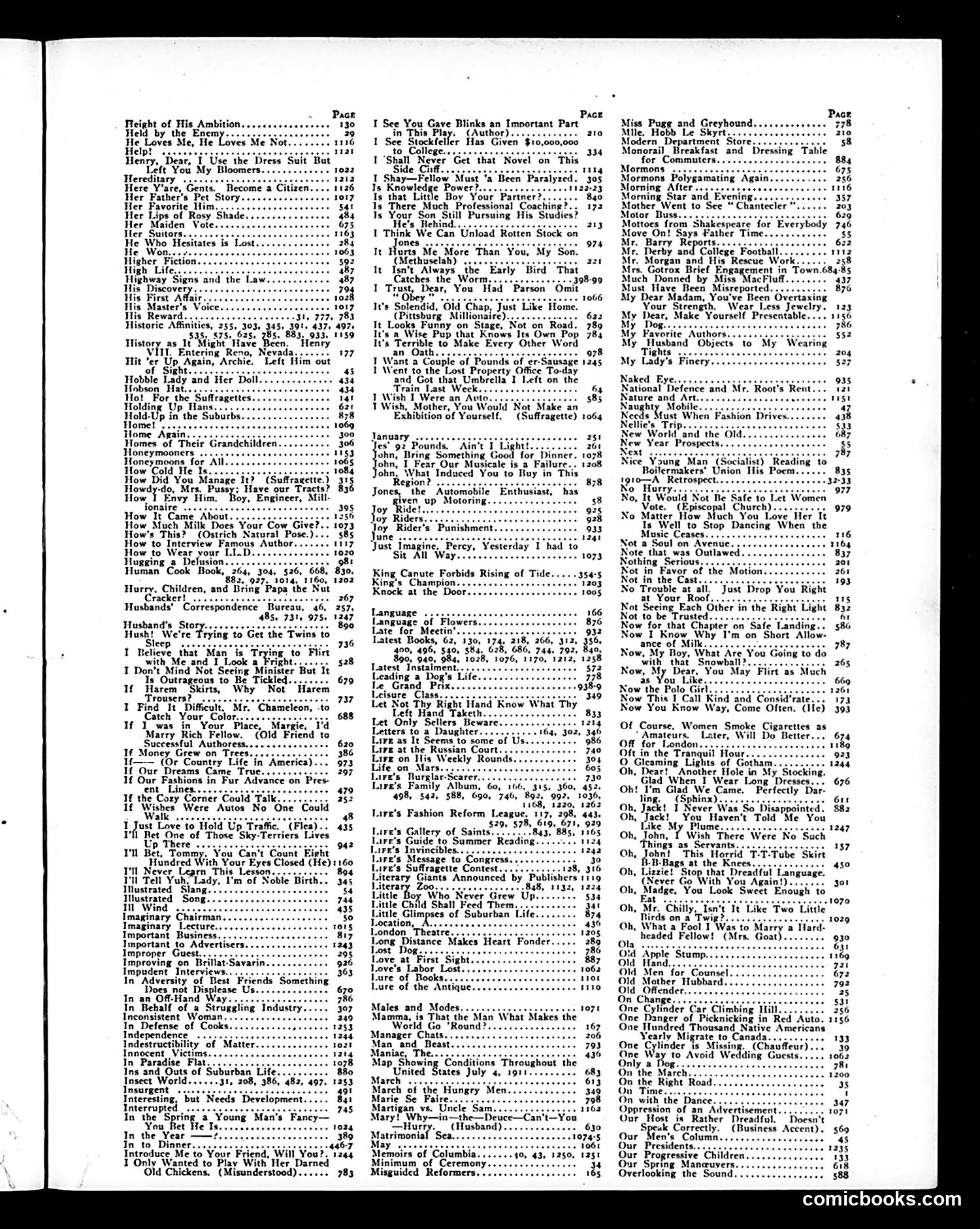 Life — 1911 — page 1: Life, 1911