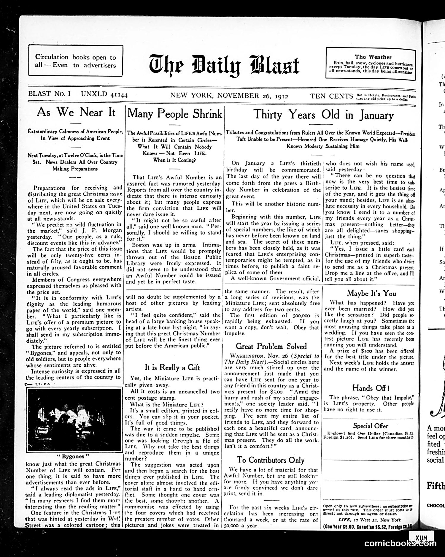 Life — November 28, 1912 — page 4: Life, 1912-11-28