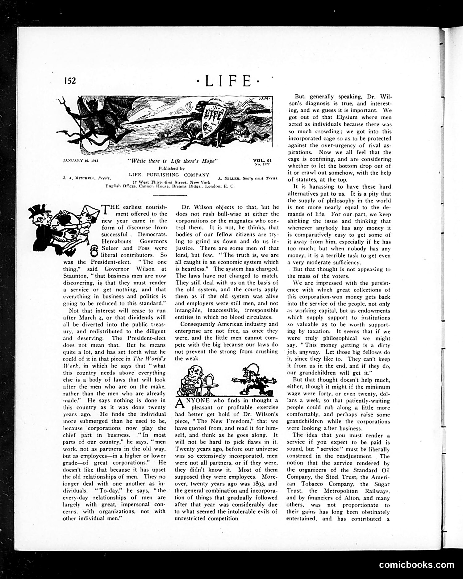 Life — January 16, 1913 — page 8: Life, 1913-01-16