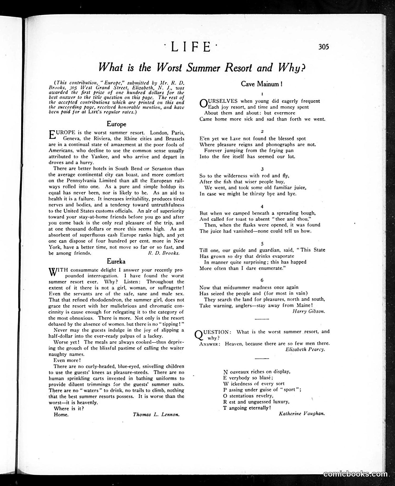 Life — August 21, 1913 — page 13: Life, 1913-08-21