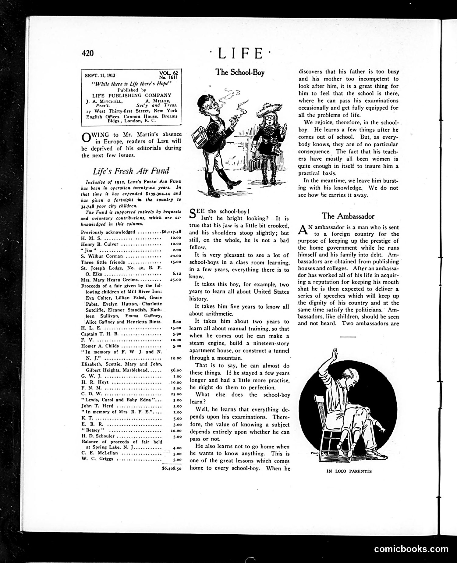 Life — September 11, 1913 — page 8: Life, 1913-09-11