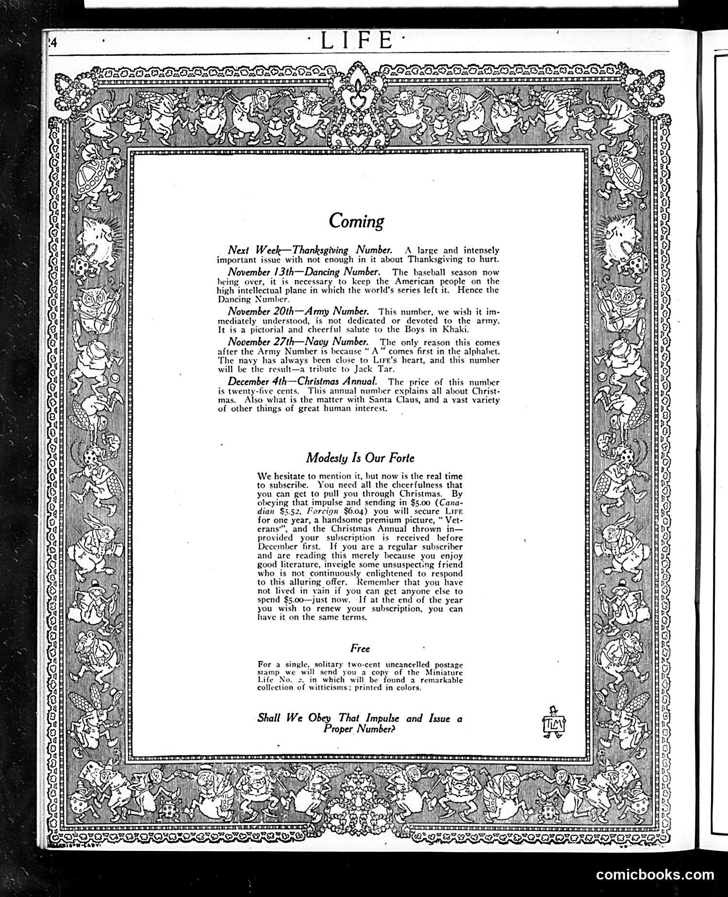 Life — October 30, 1913 — page 4: Life, 1913-10-30