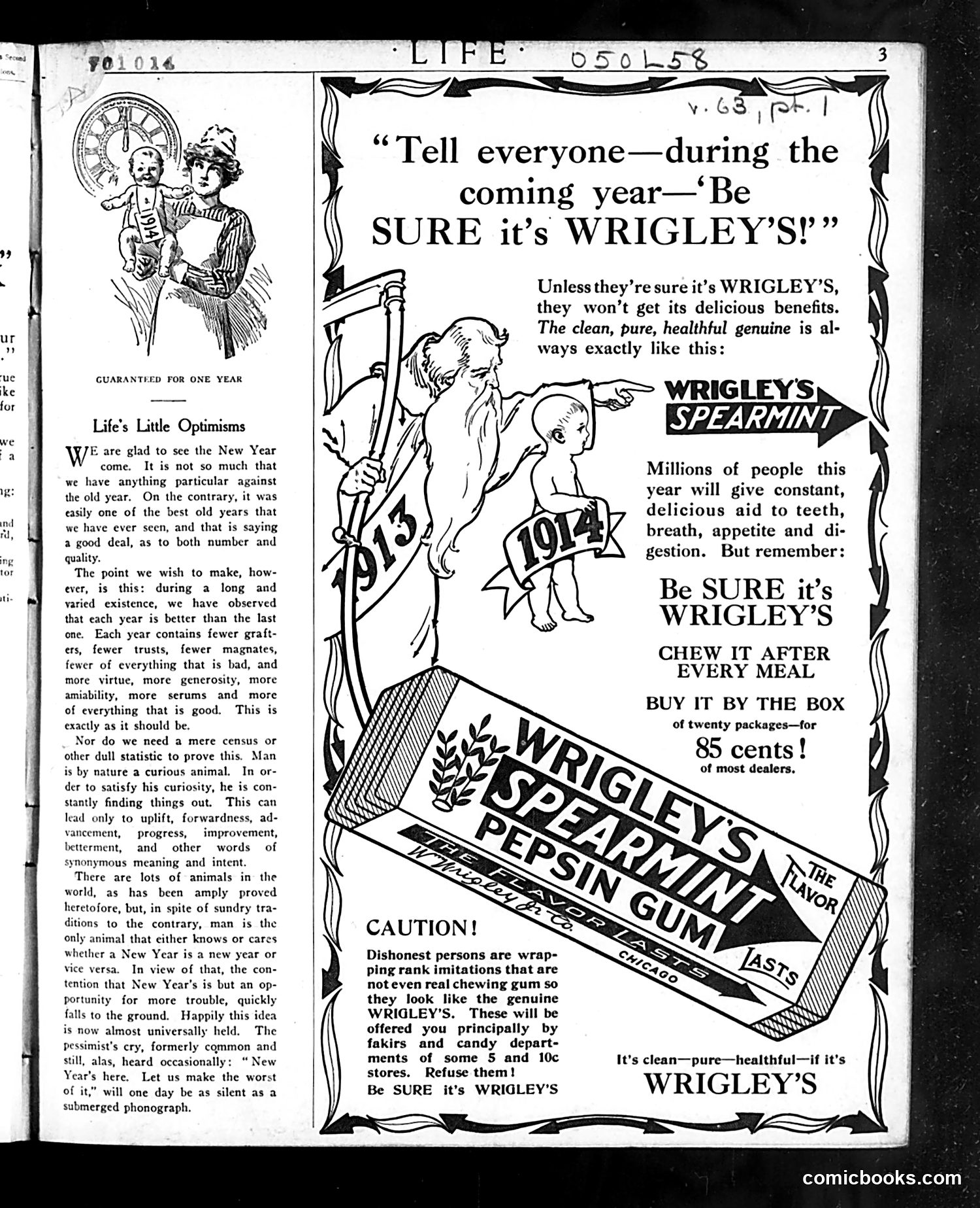Life — January 1, 1914 — page 3: Life, 1914-01-01
