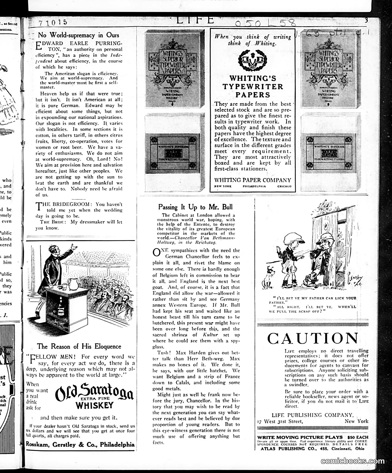 Life — January 7, 1915 — page 3: Life, 1915-01-07