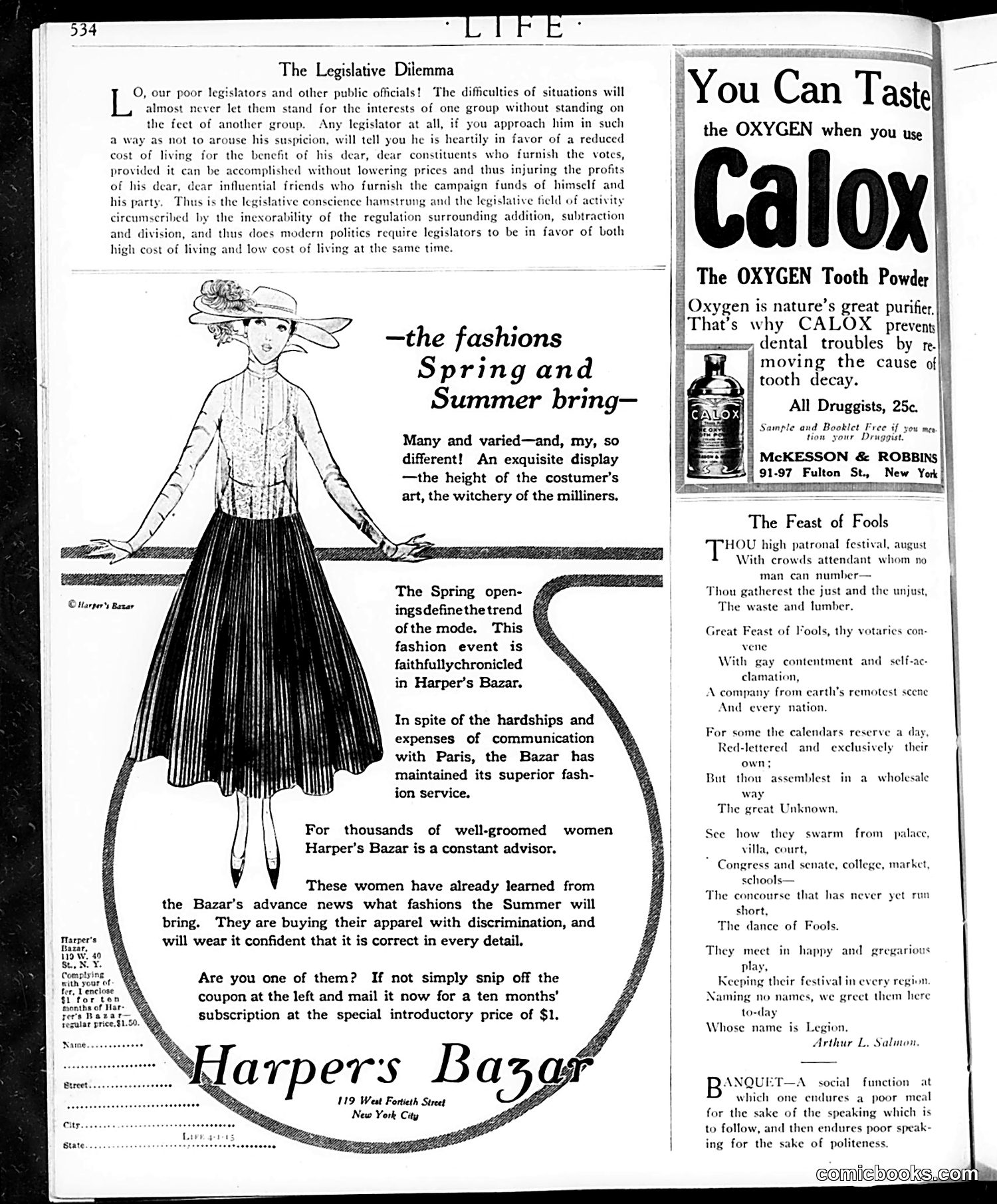 Life — April 1, 1915 — page 6: Life, 1915-04-01