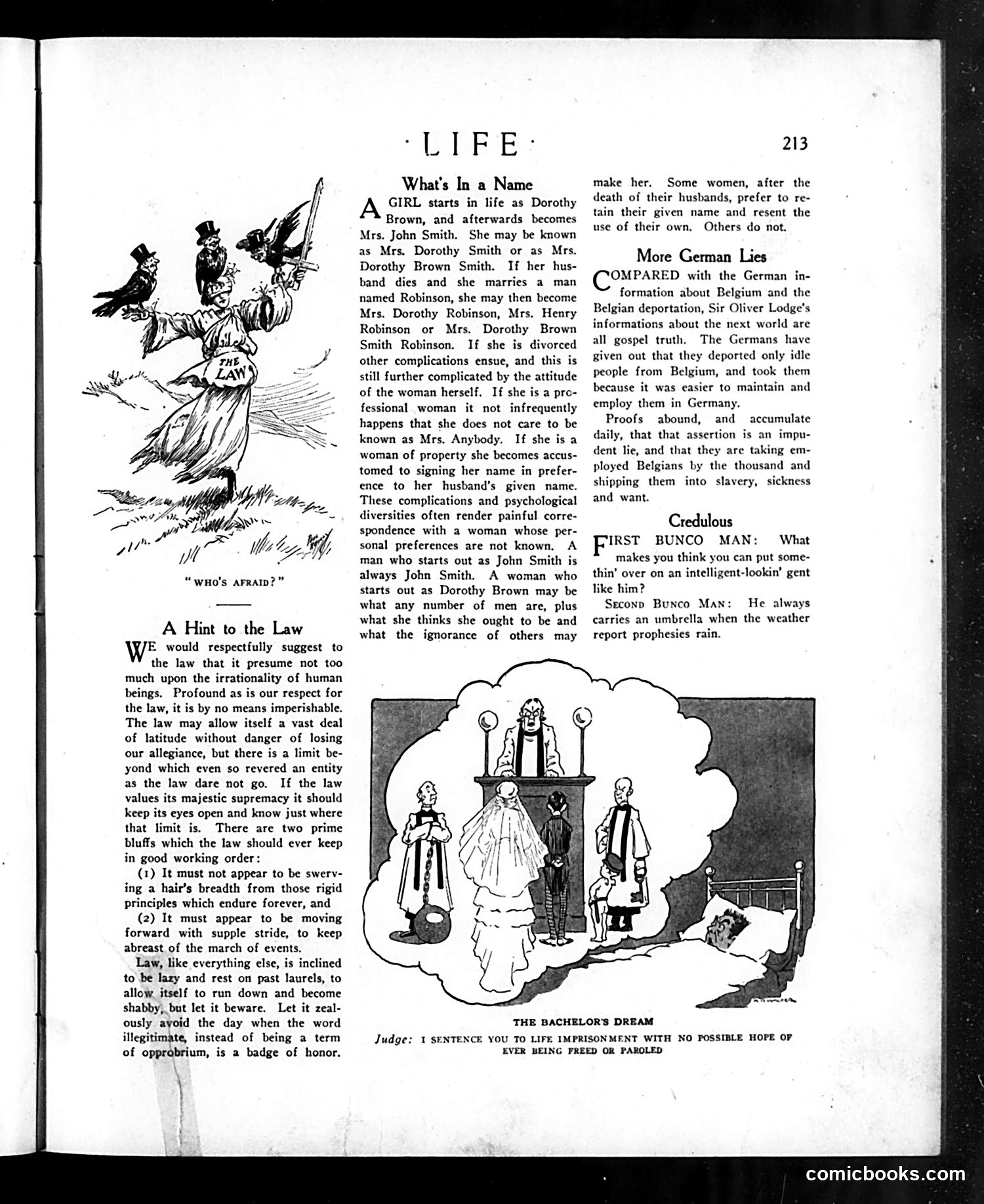 Life — February 8, 1917 — page 13: Life, 1917-02-08