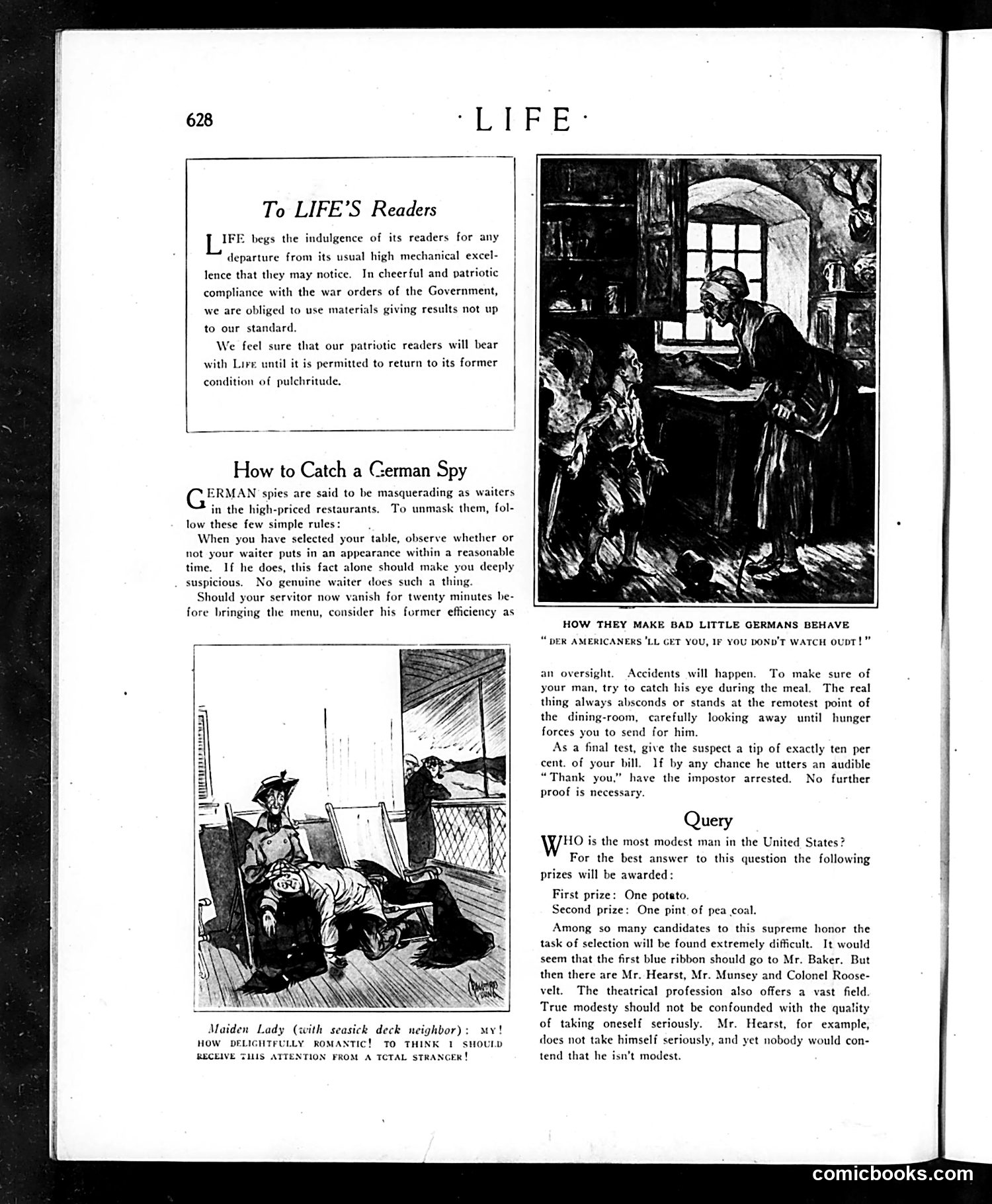 Life — October 31, 1918 — page 12: Life, 1918-10-31
