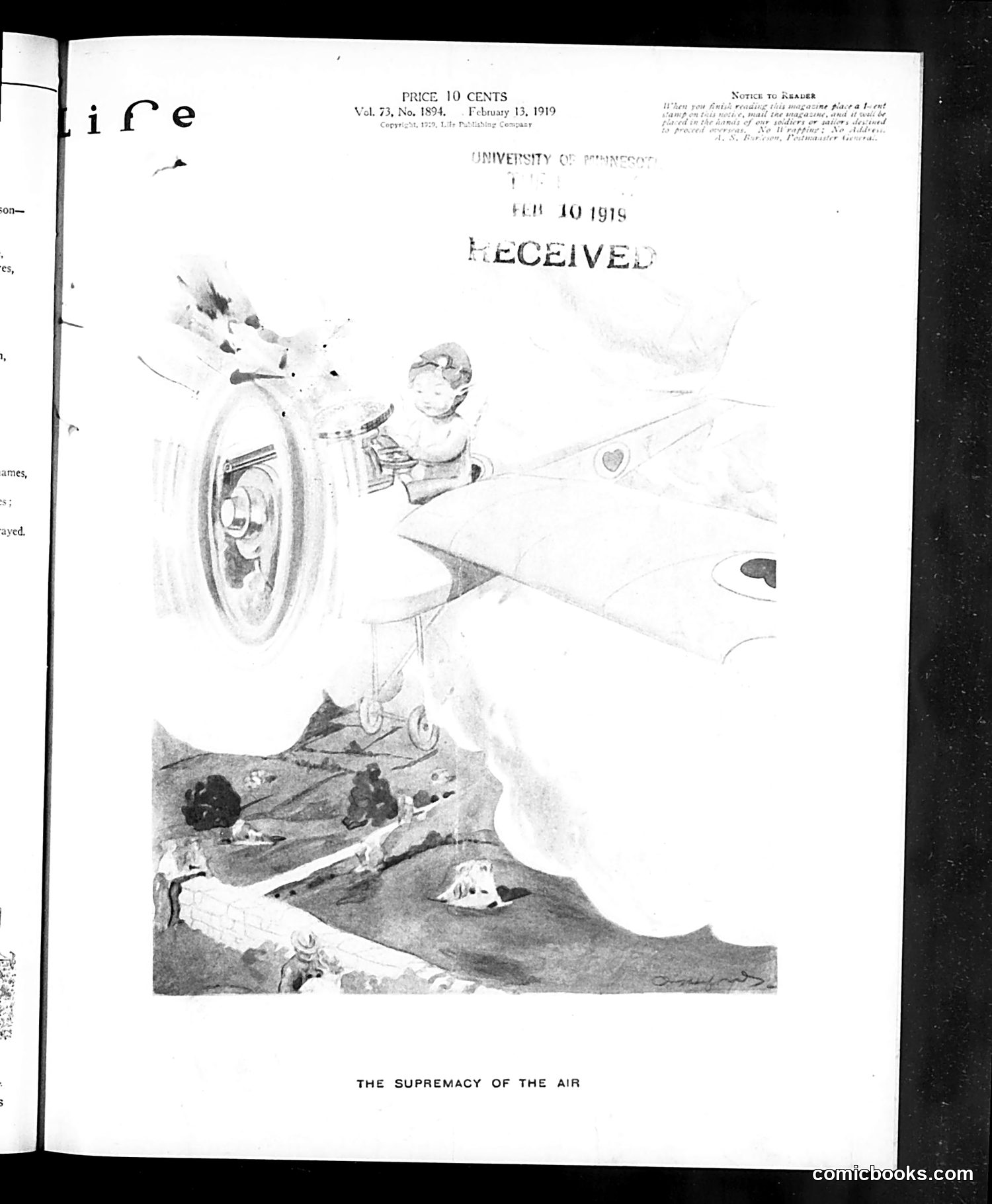 Life — February 13, 1919 — page 1: Life, 1919-02-13