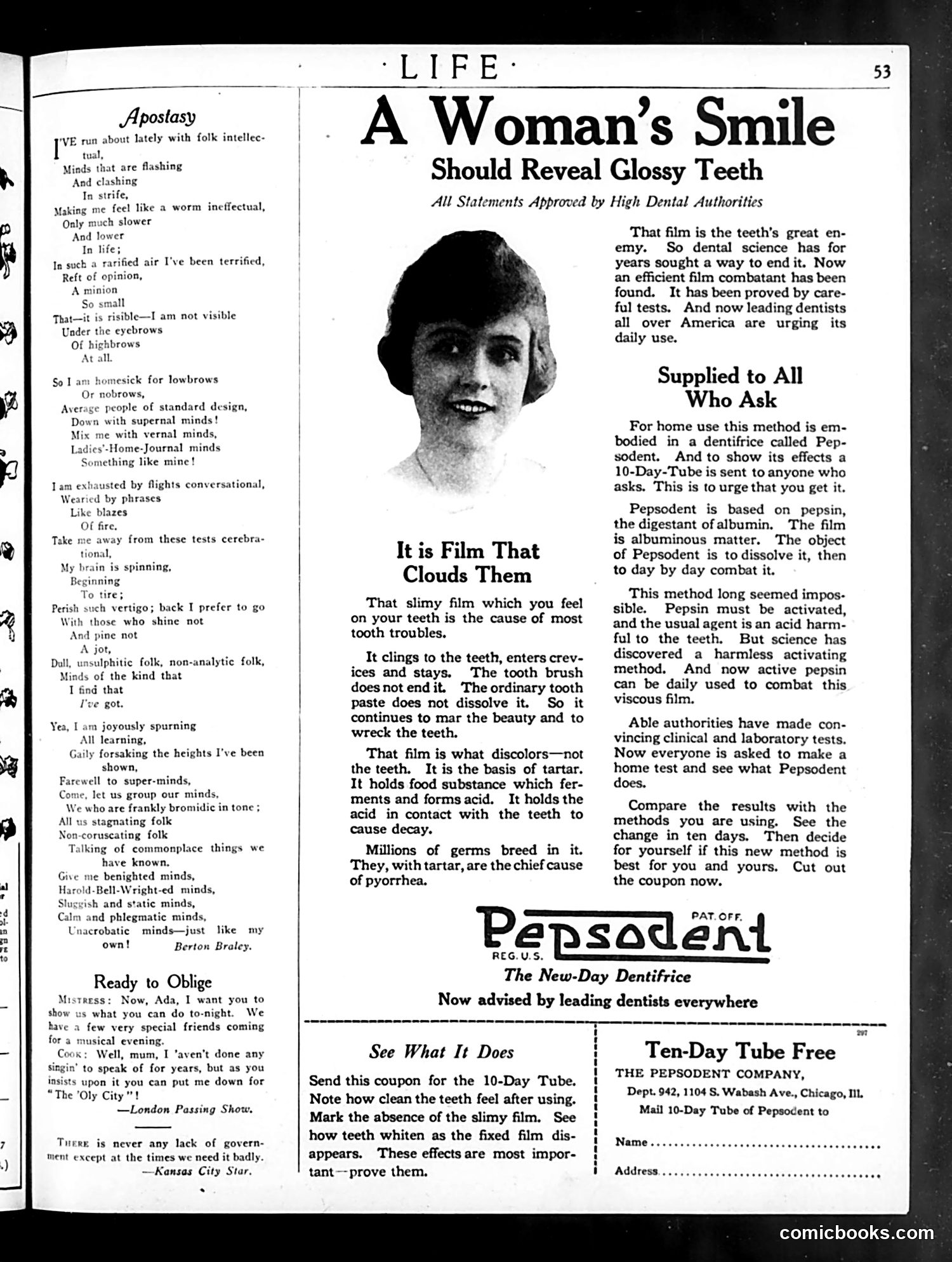 Life — January 8, 1920 — page 5: Life, 1920-01-08